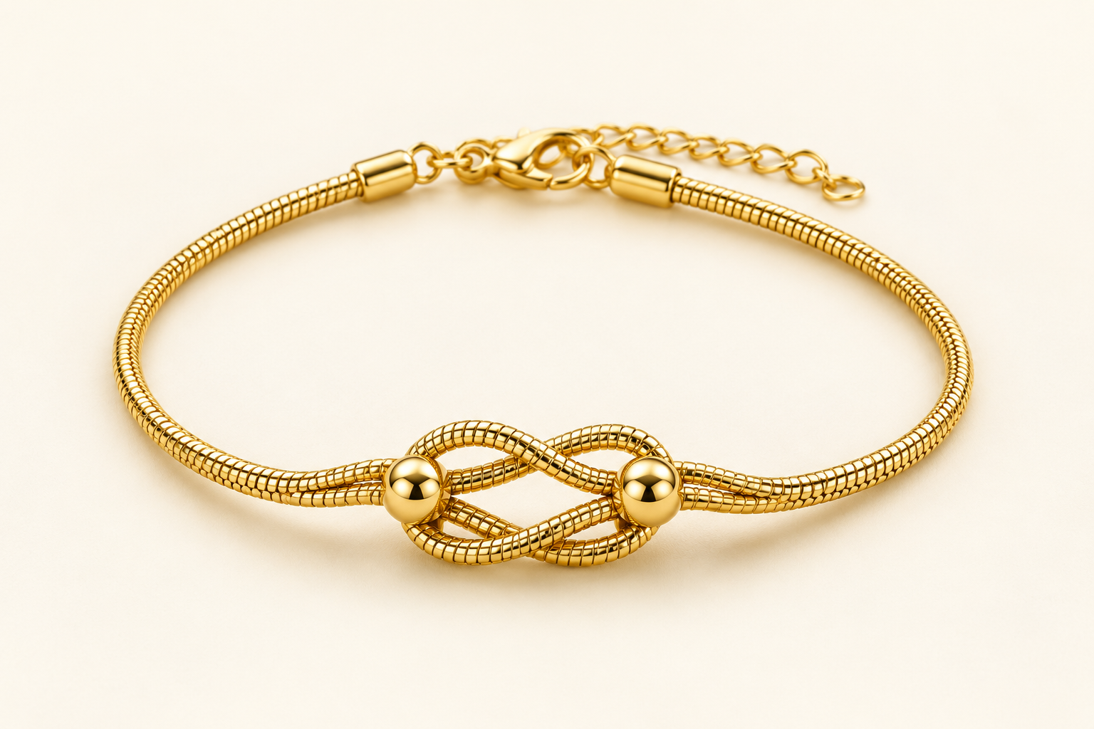 Elegant Infinity Knot Gold Tone Bracelet