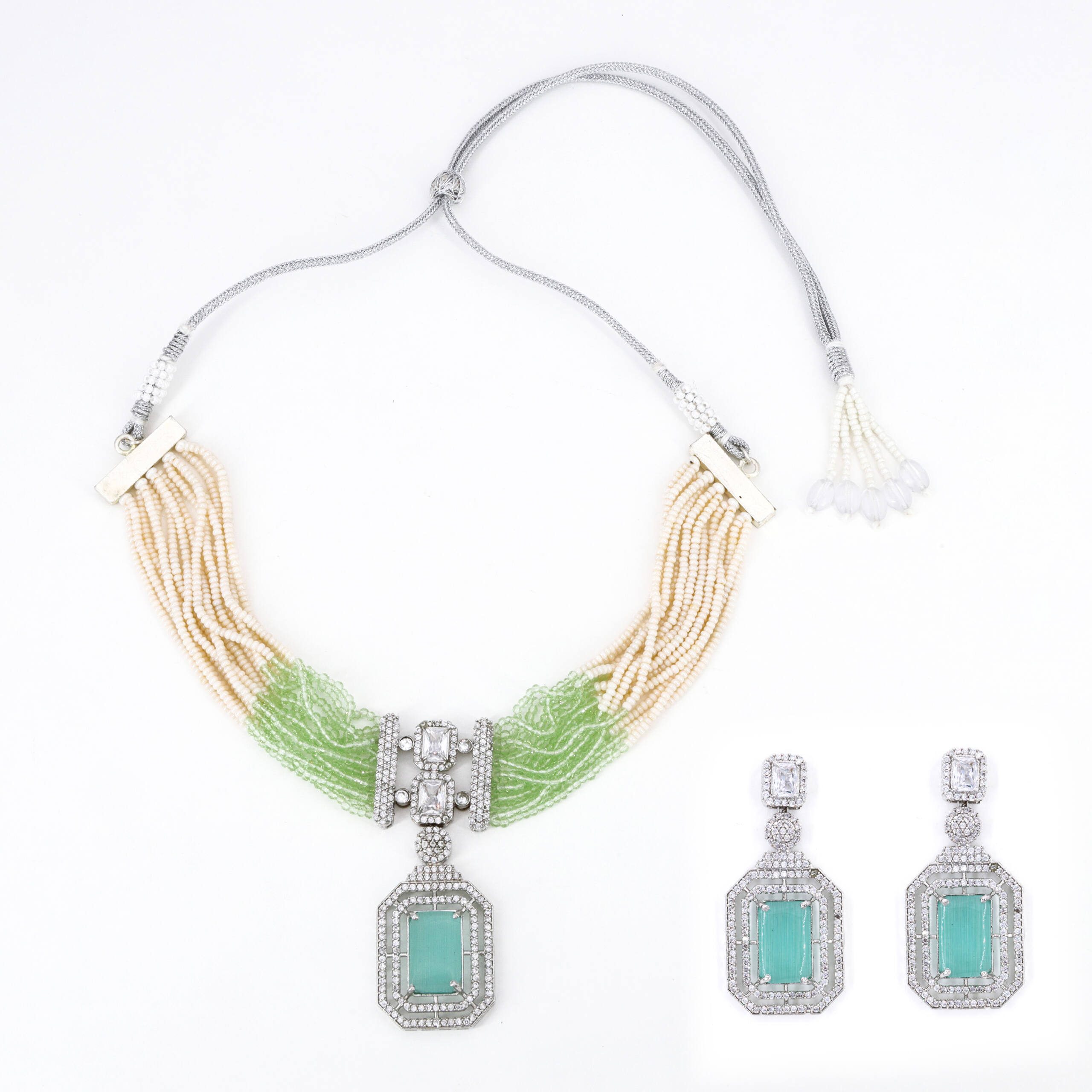 Emerald and Gold Accent Necklace Set