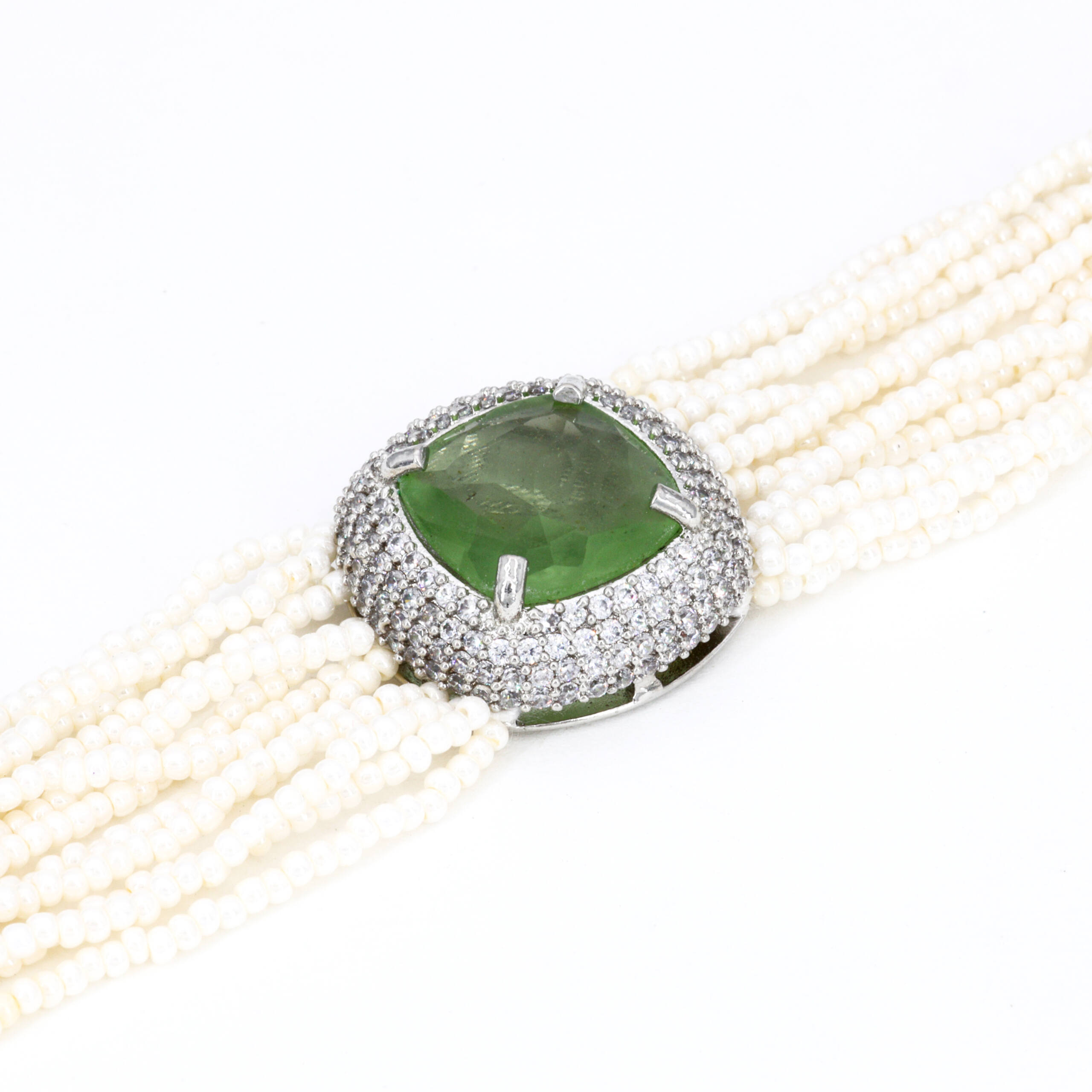 Emerald Center Multi-Chain Bracelet