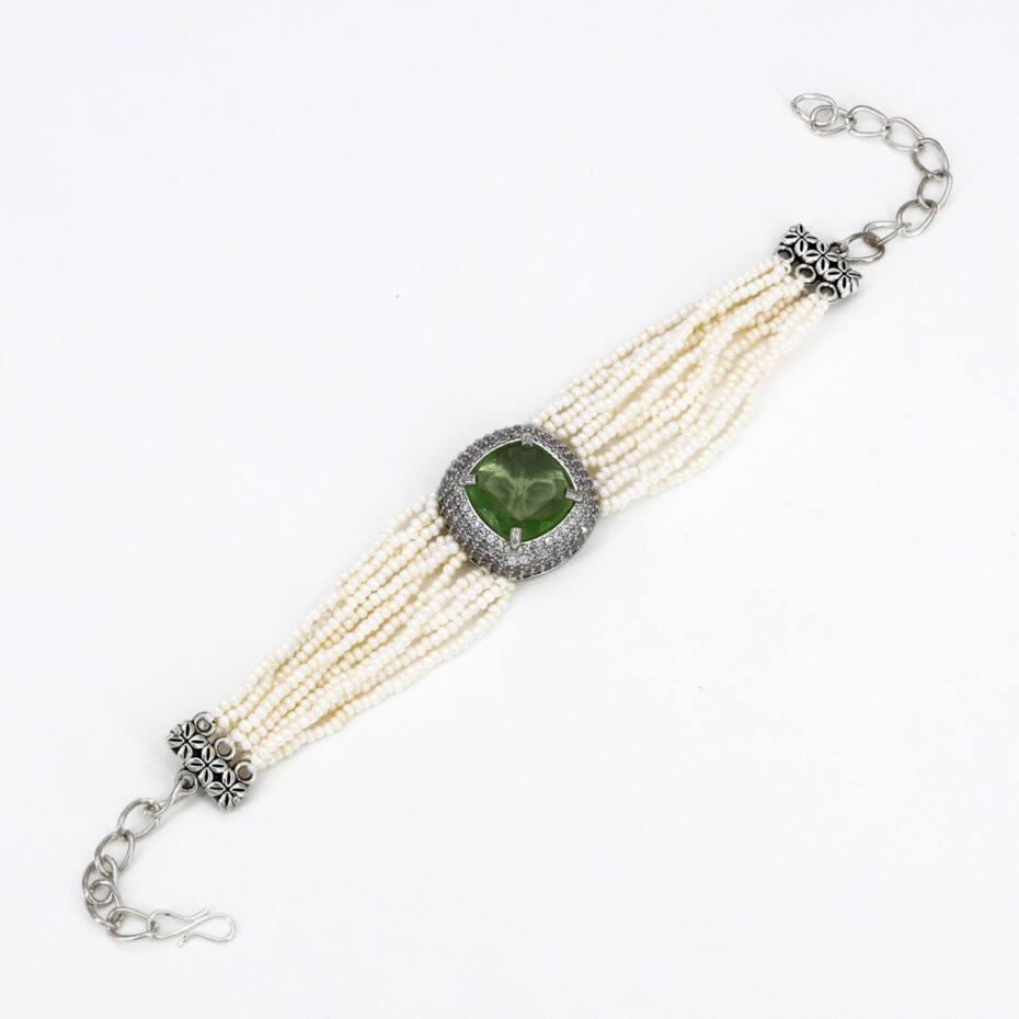 Emerald Center Multi-Chain Bracelet