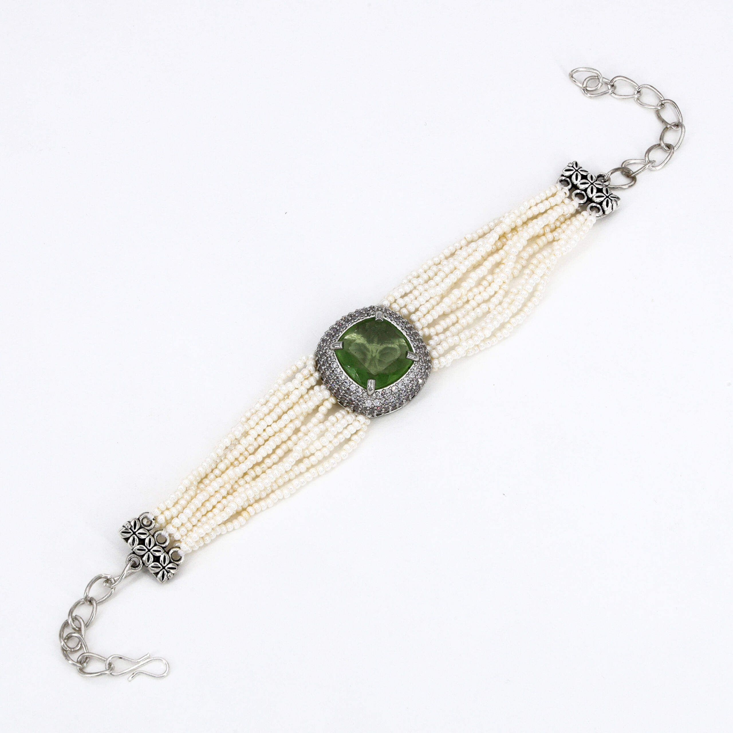 Emerald Center Multi-Chain Bracelet