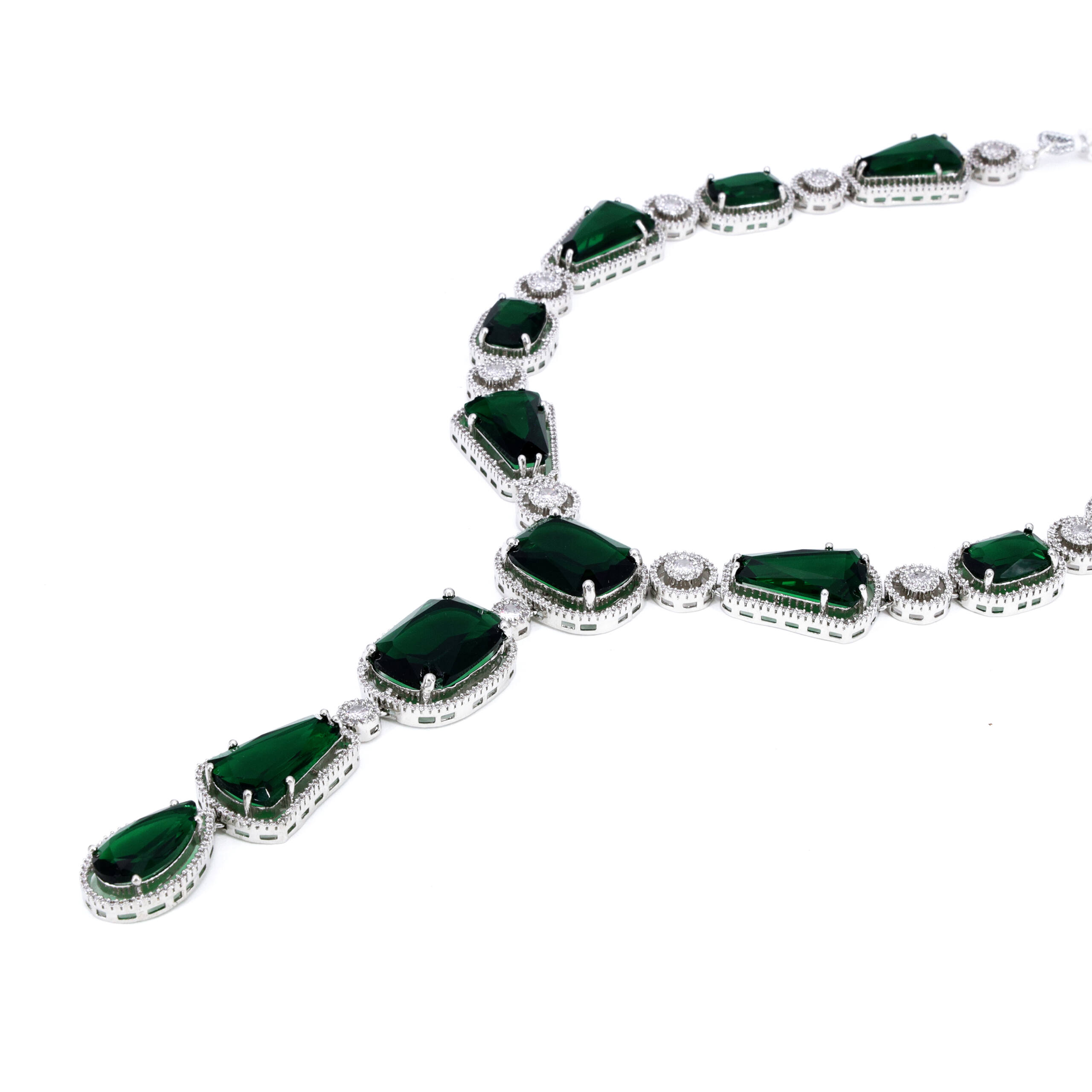 Emerald Green Drop Necklace Set