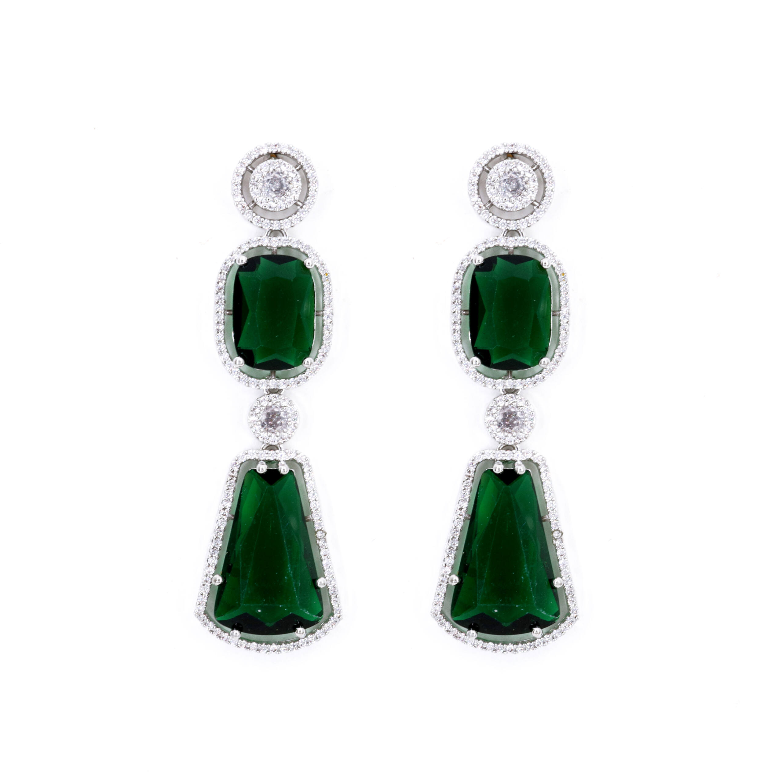 Emerald Green Drop Necklace Set