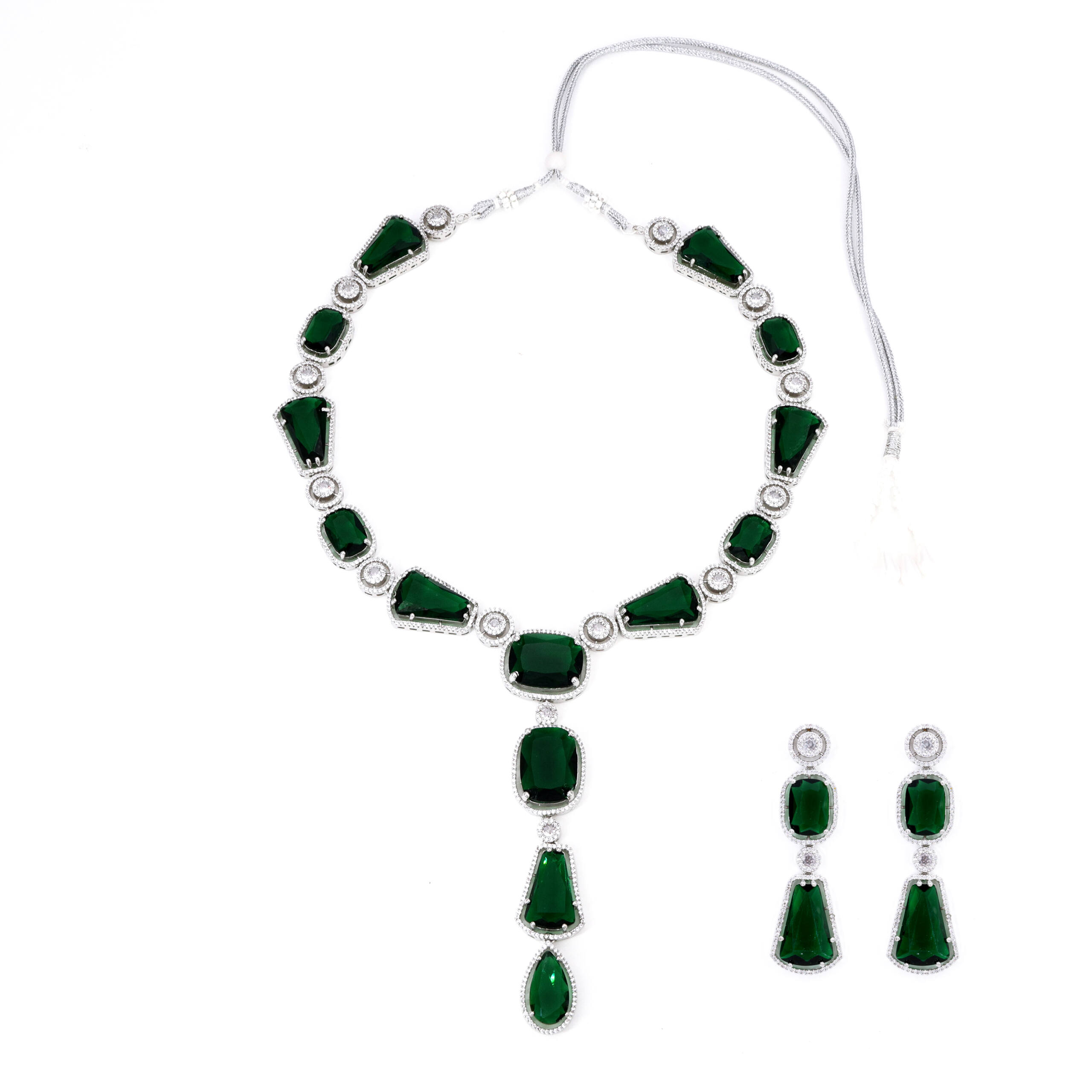 Emerald Green Drop Necklace Set