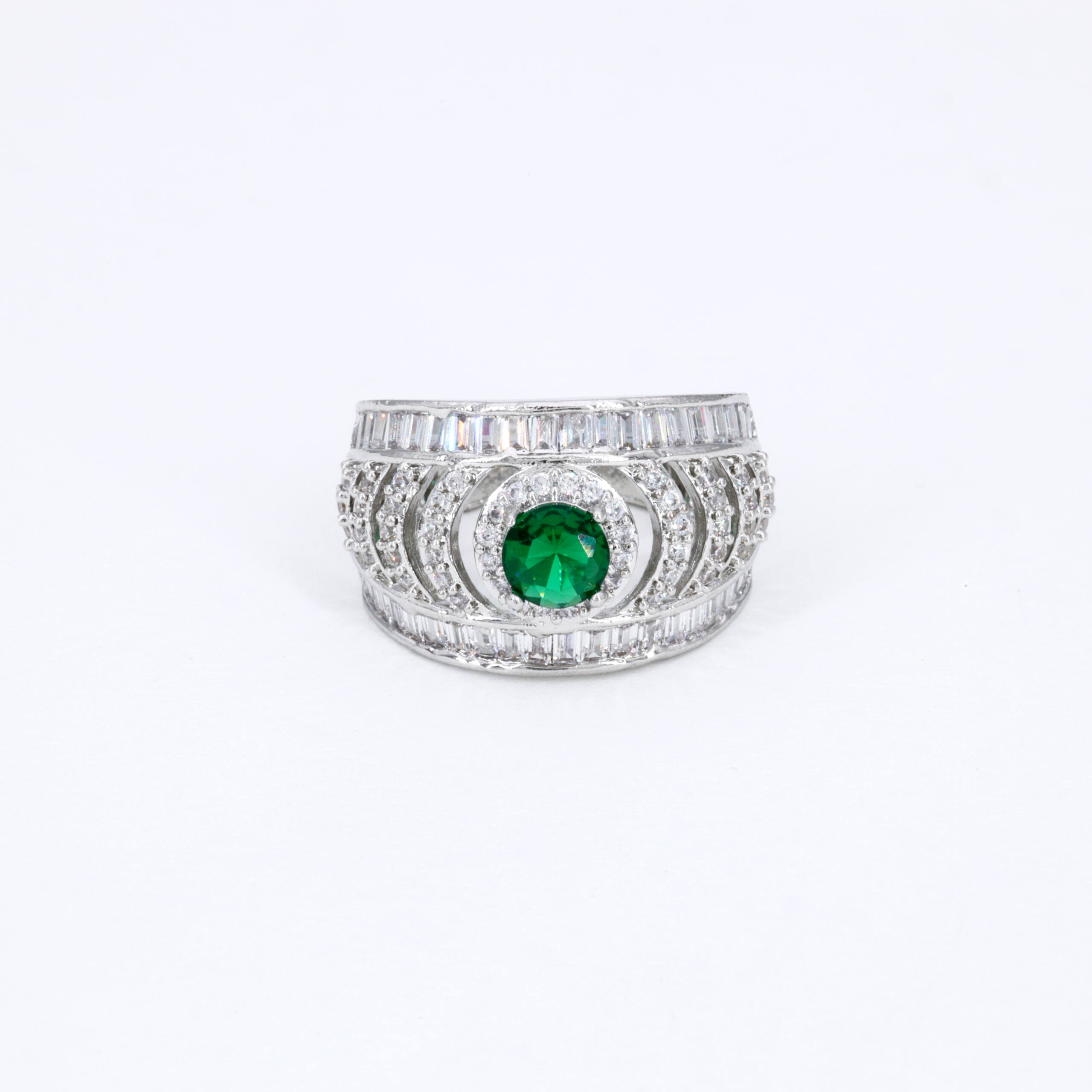 Emerald Green Lattice Ring
