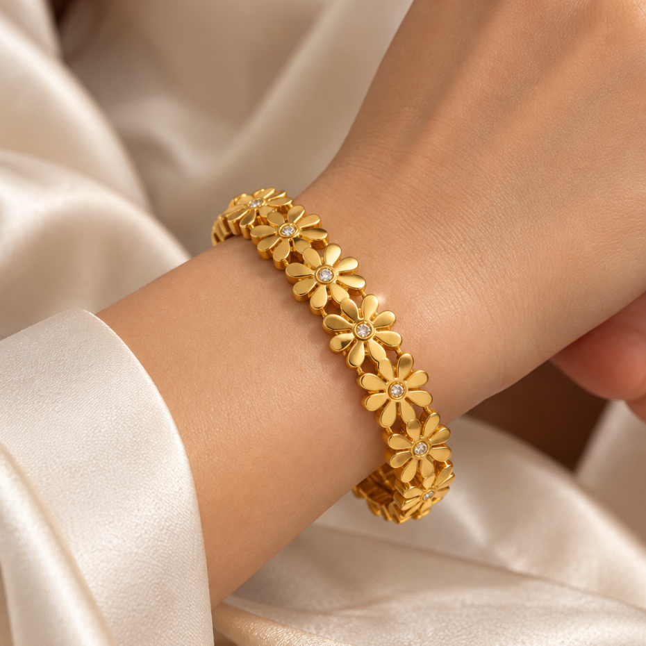 Floral Heritage Gold Tone Kada