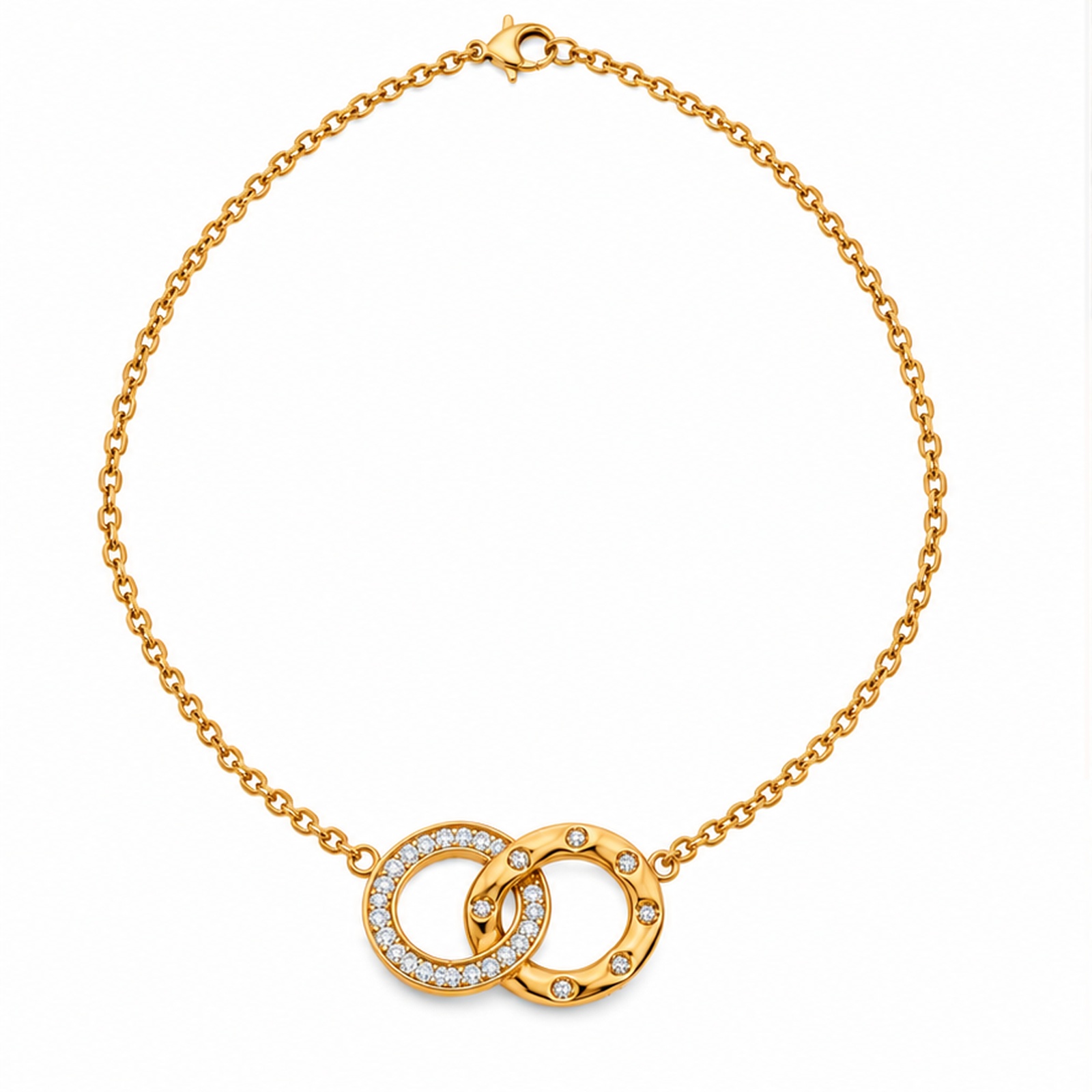 Floral Loop Gold Tone Designer Necklace
