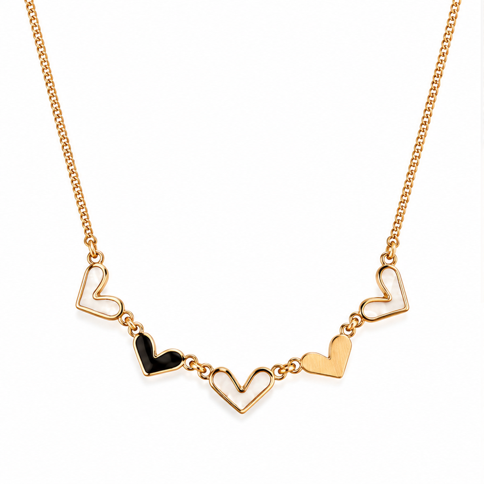 Floral Wave Gold Tone Necklace