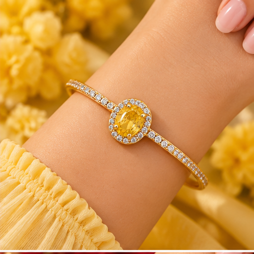 Golden Amber Charm Bracelet
