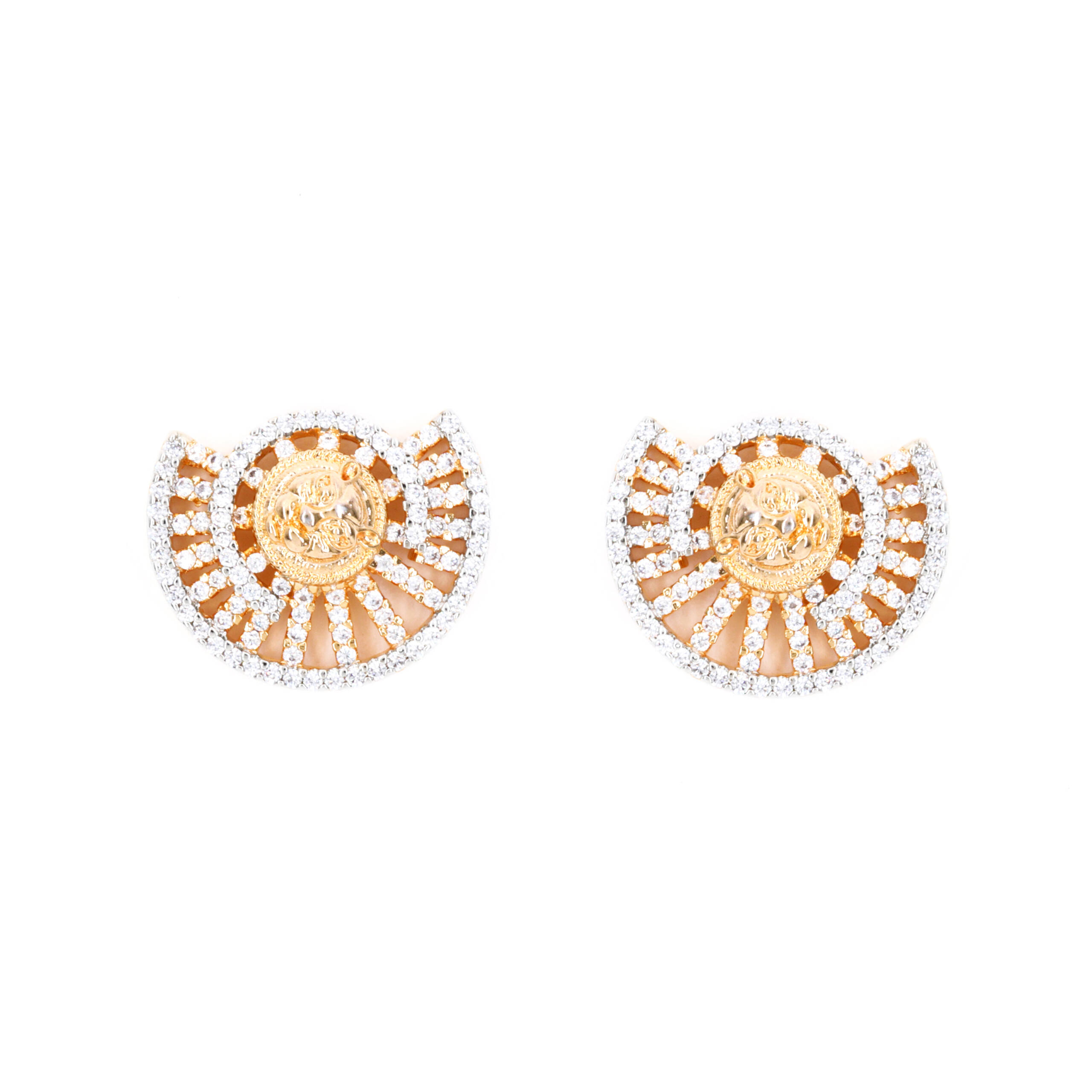 Golden Crystal Burst Stud Earrings