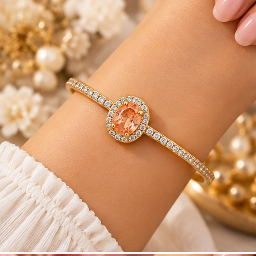 Golden Crystal Centerpiece Bracelet
