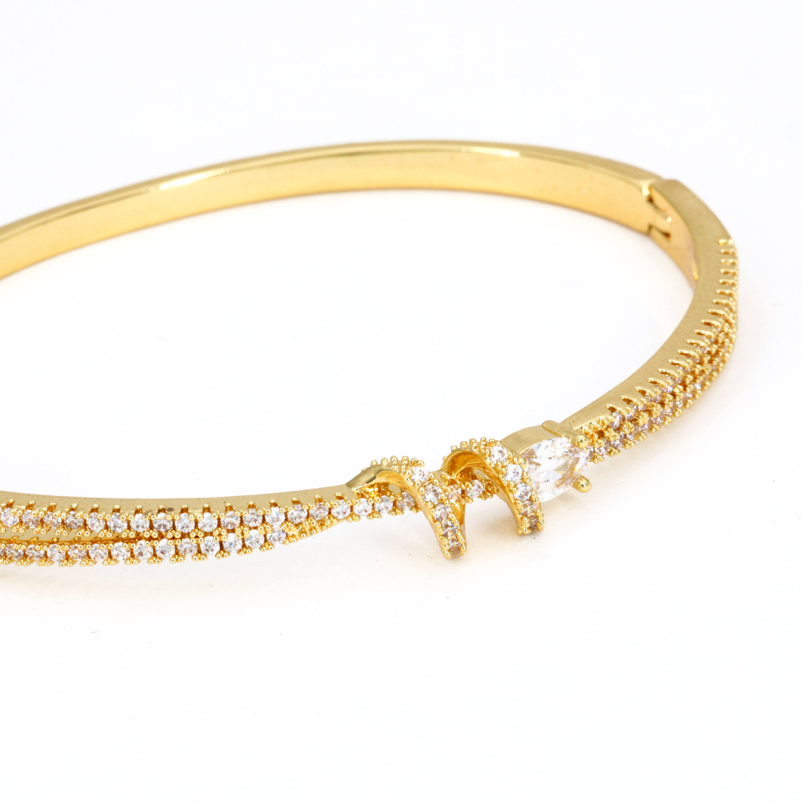 Golden Dewdrop Charm Bangle