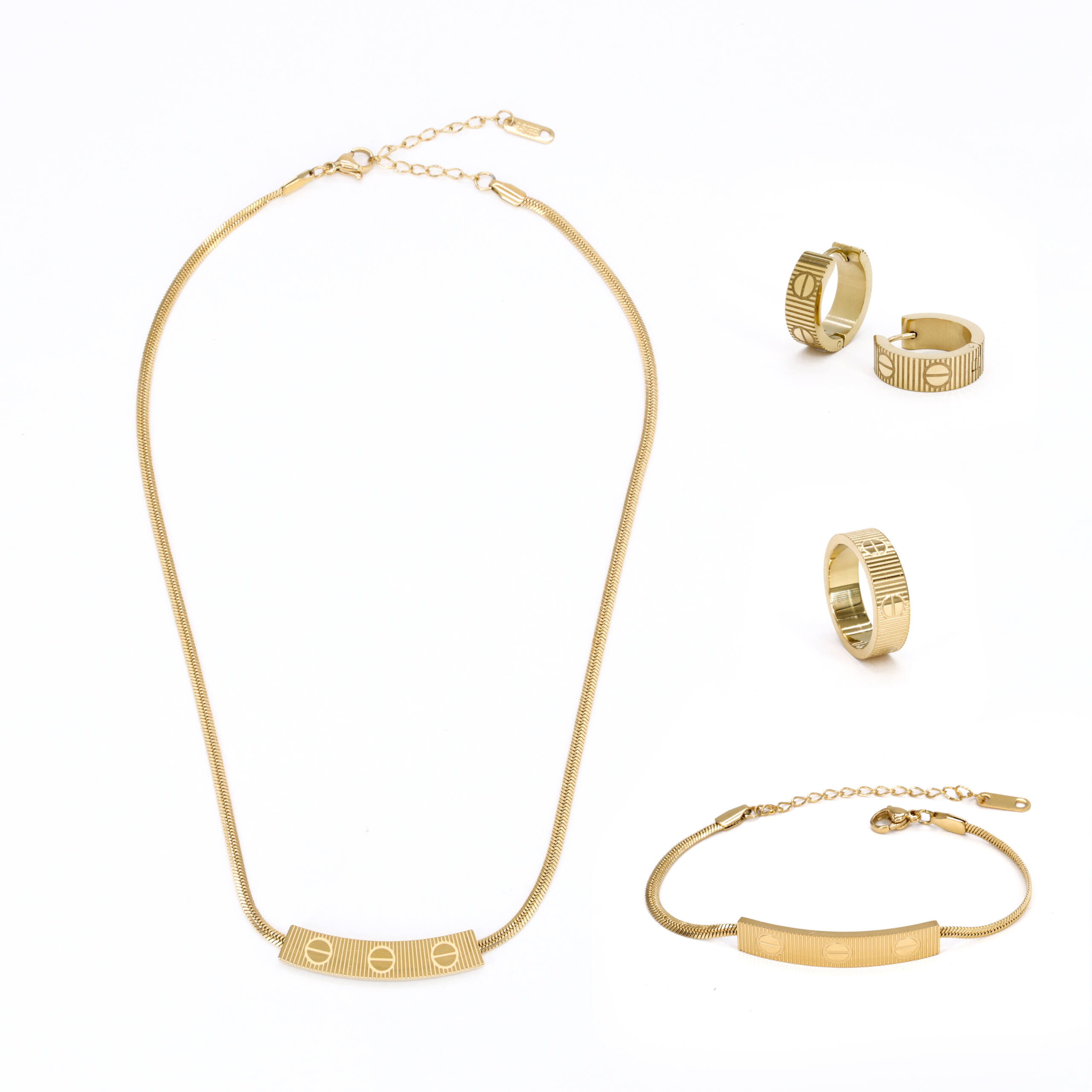 Golden Essentials Three-Piece Jewelry Set