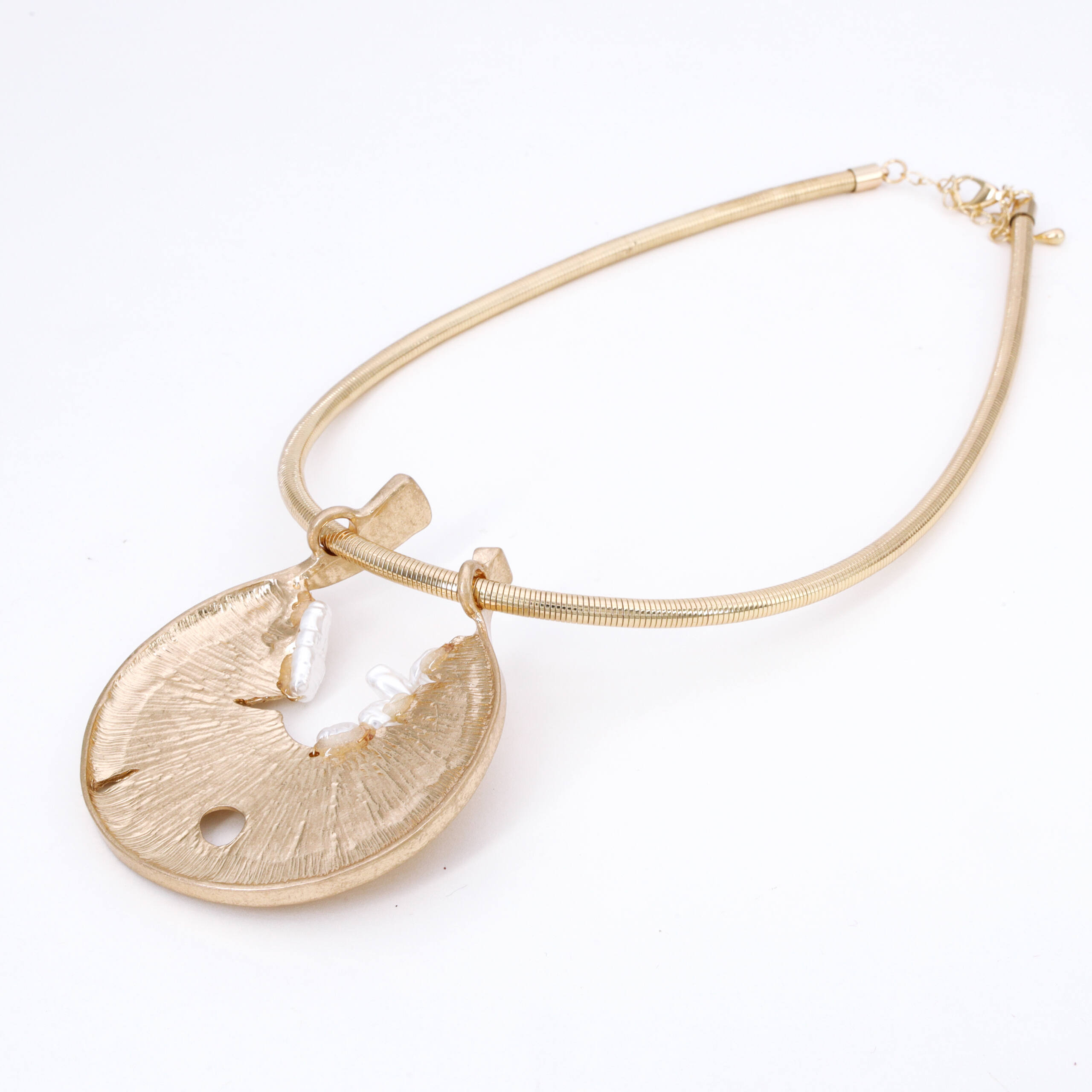 Golden Medallion Drop Necklace