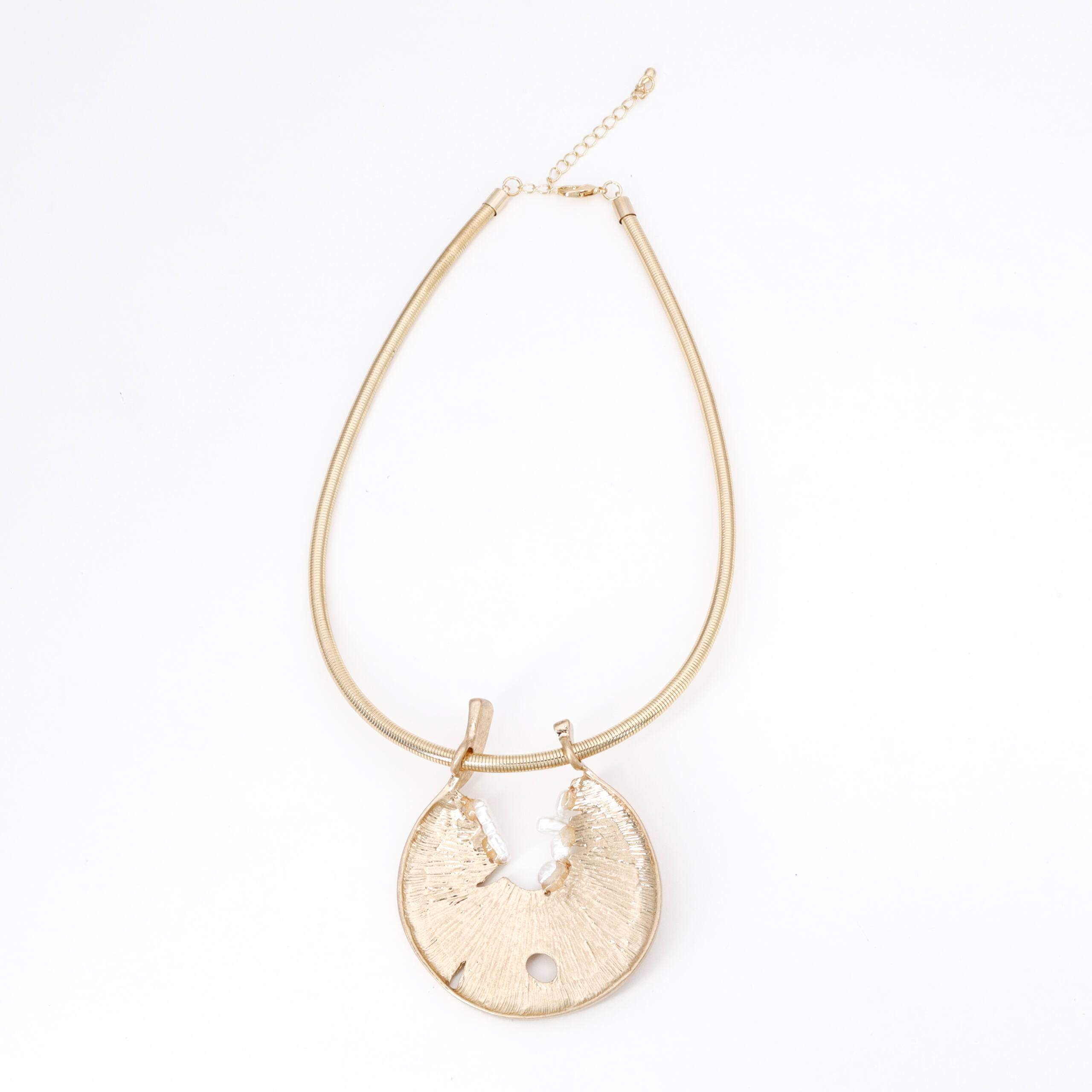 Golden Medallion Drop Necklace