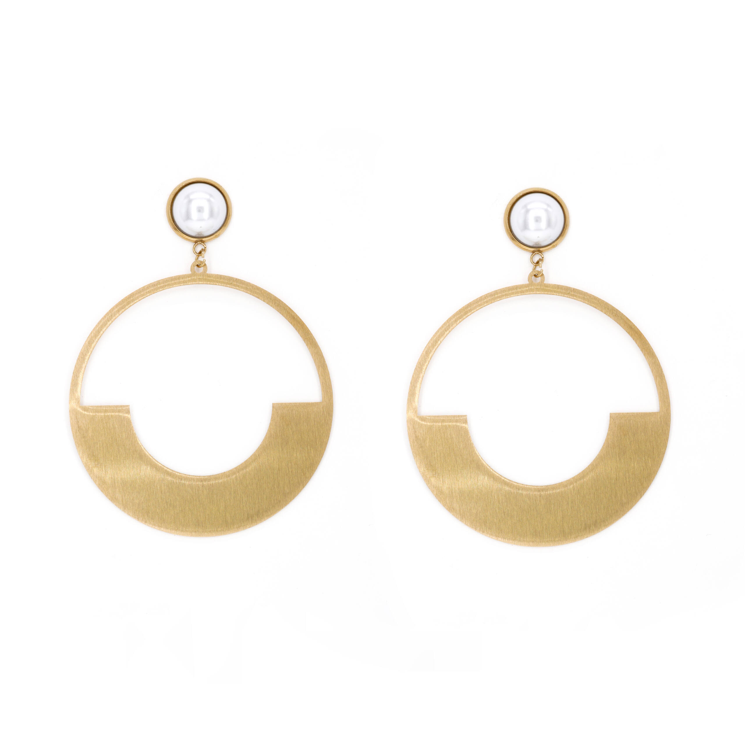 Golden Orbit Hoop Pendant Set