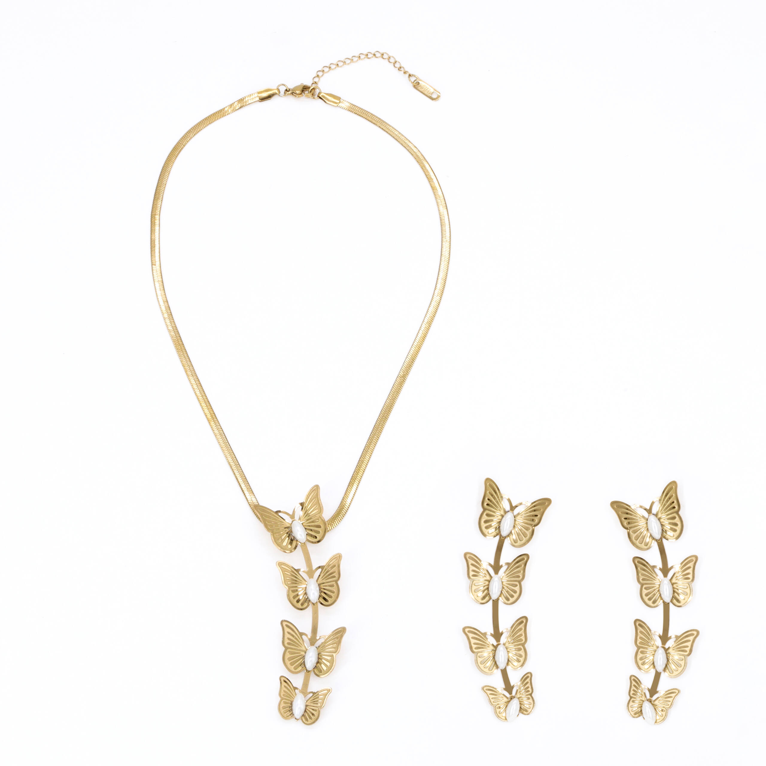 Golden Tassel Bloom Necklace Set