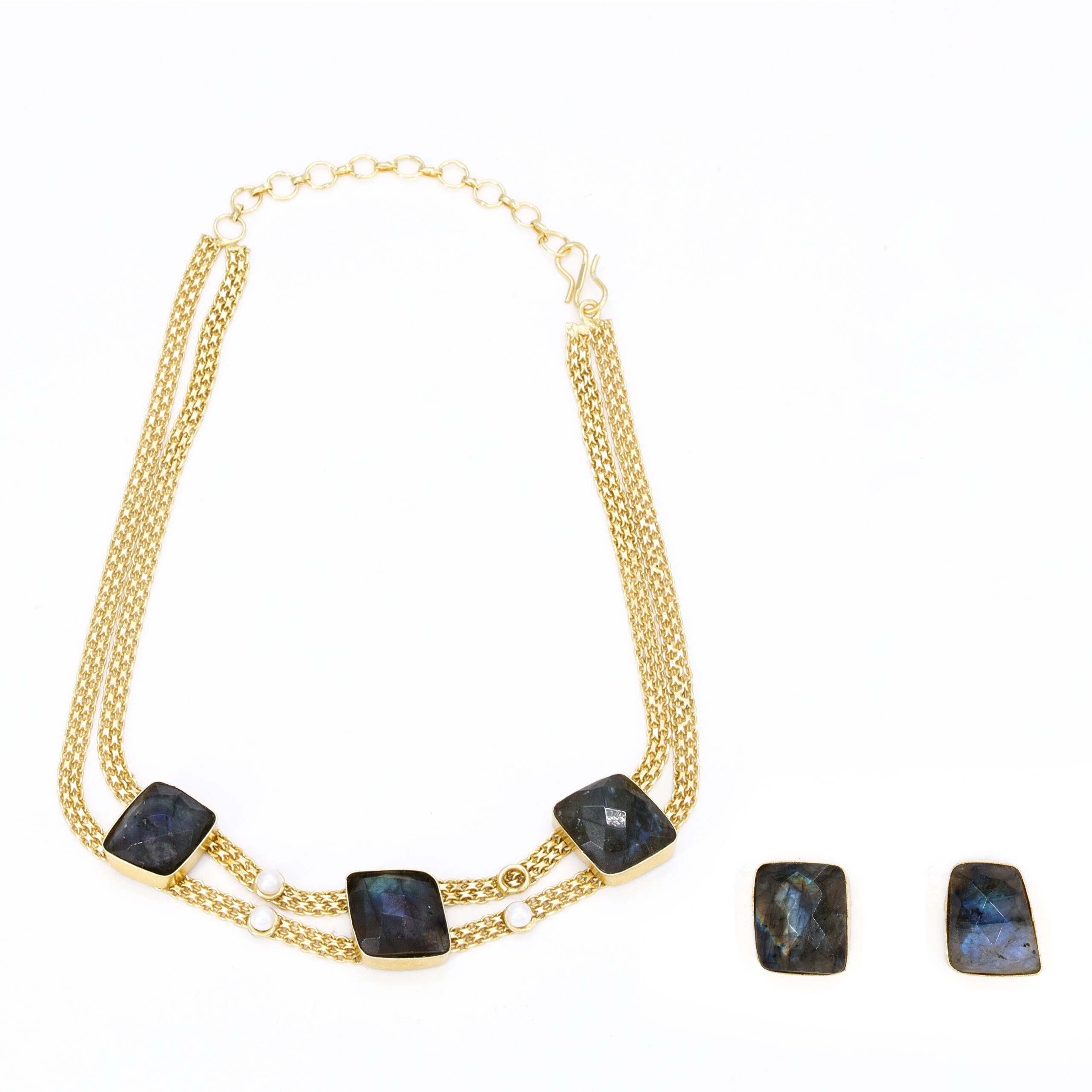 Midnight Gold Bead Necklace Set