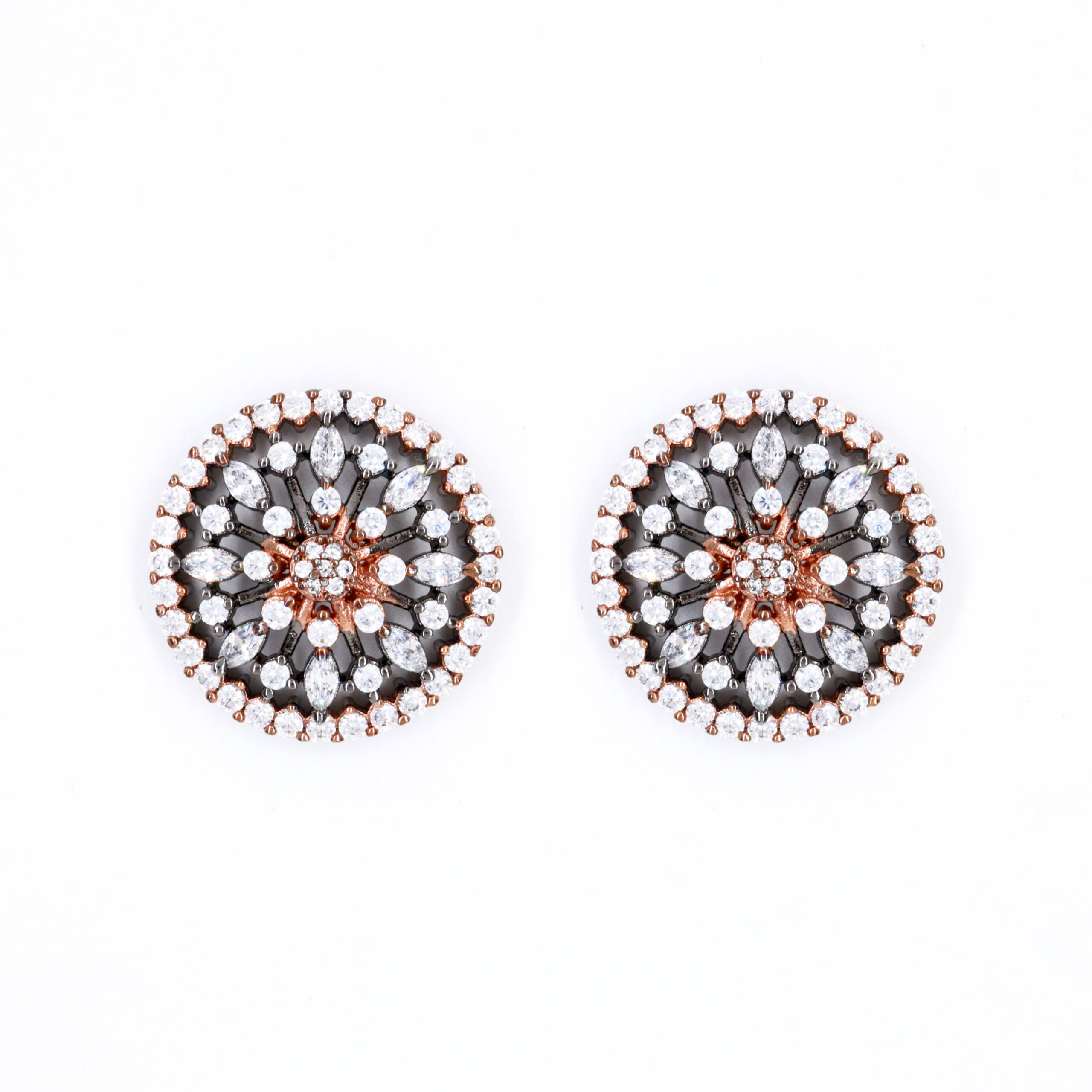 Midnight Silver Filigree Studs