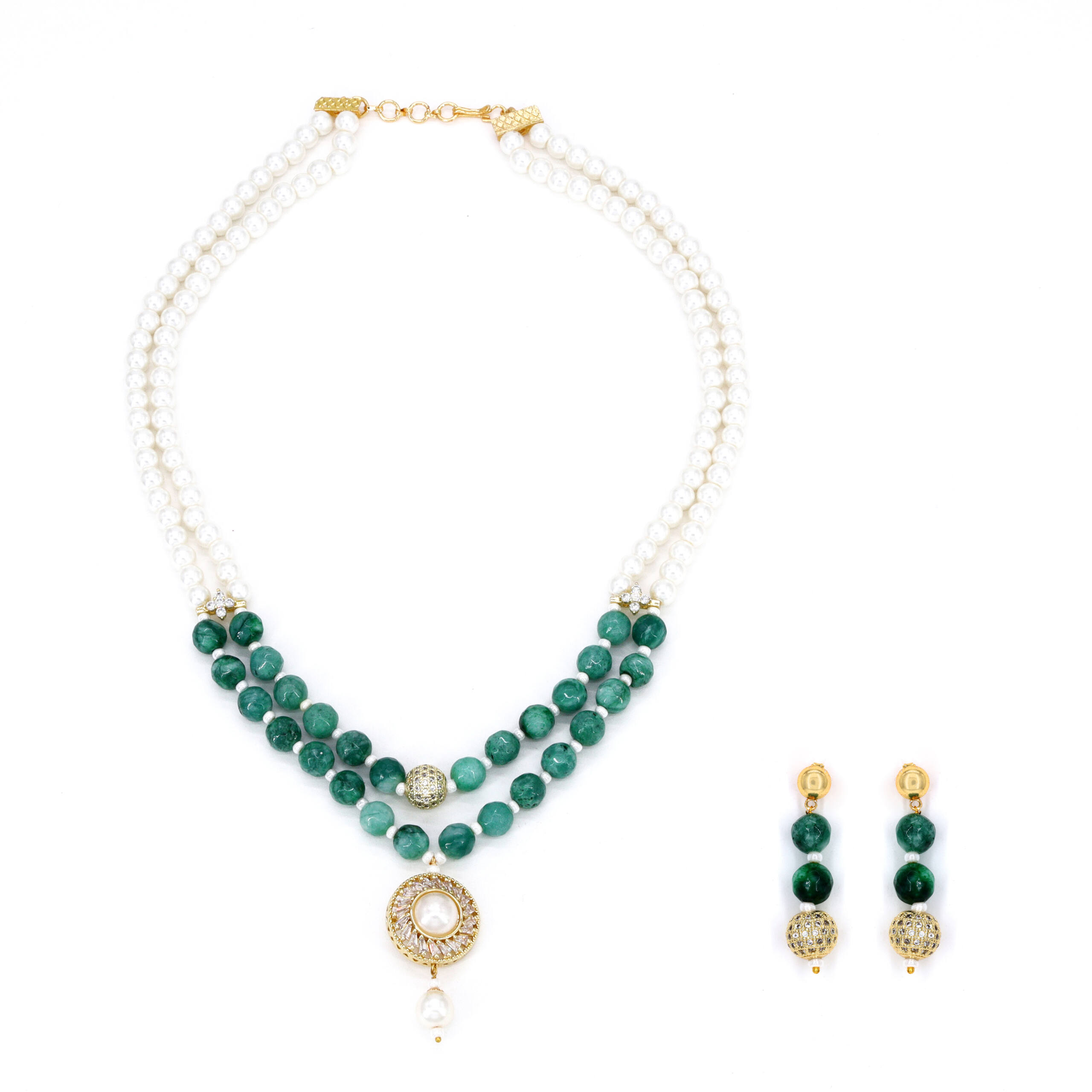 Mint Meadow Bead Necklace Set