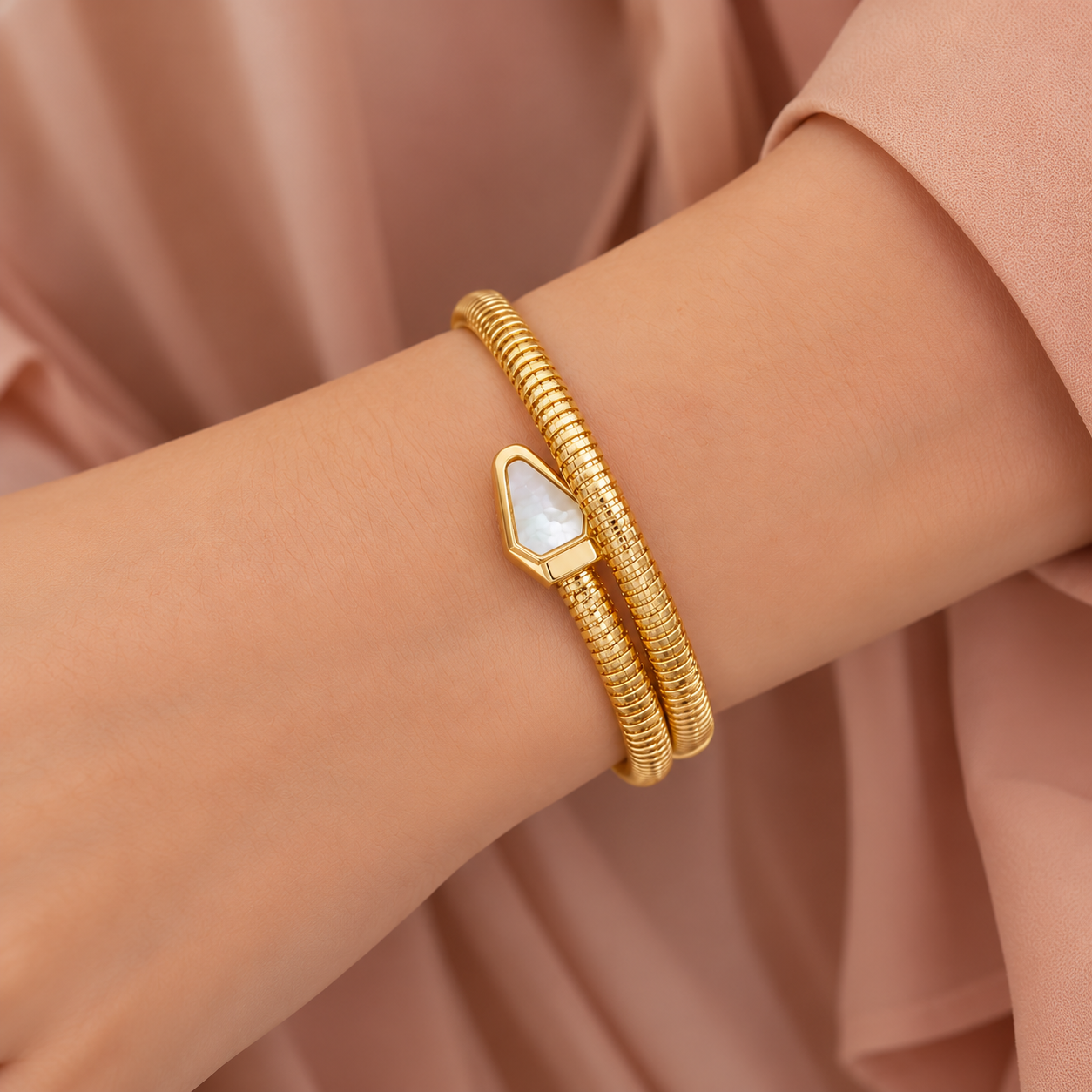 Modern Elegance Gold Tone Open Kada