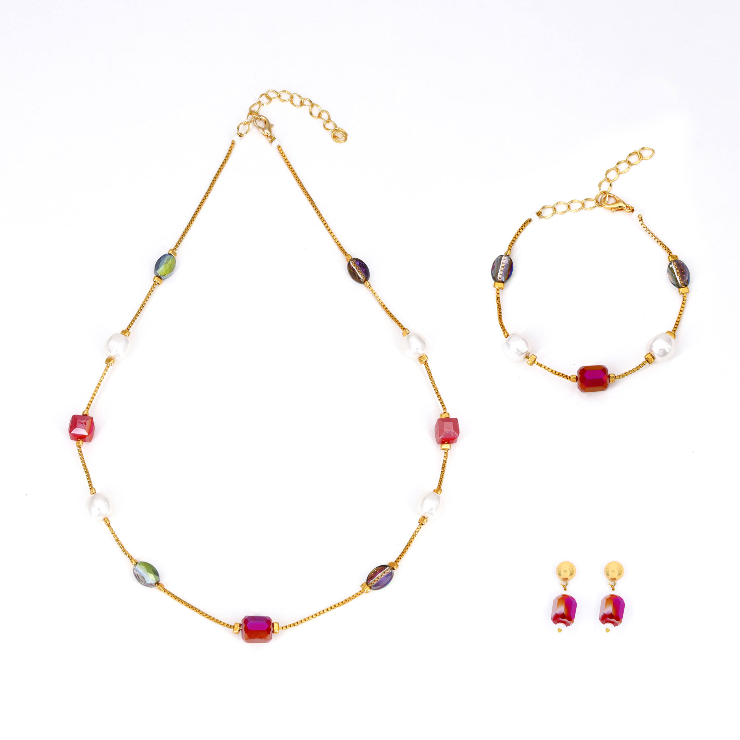 Moti Necklace and Bracelet Combo