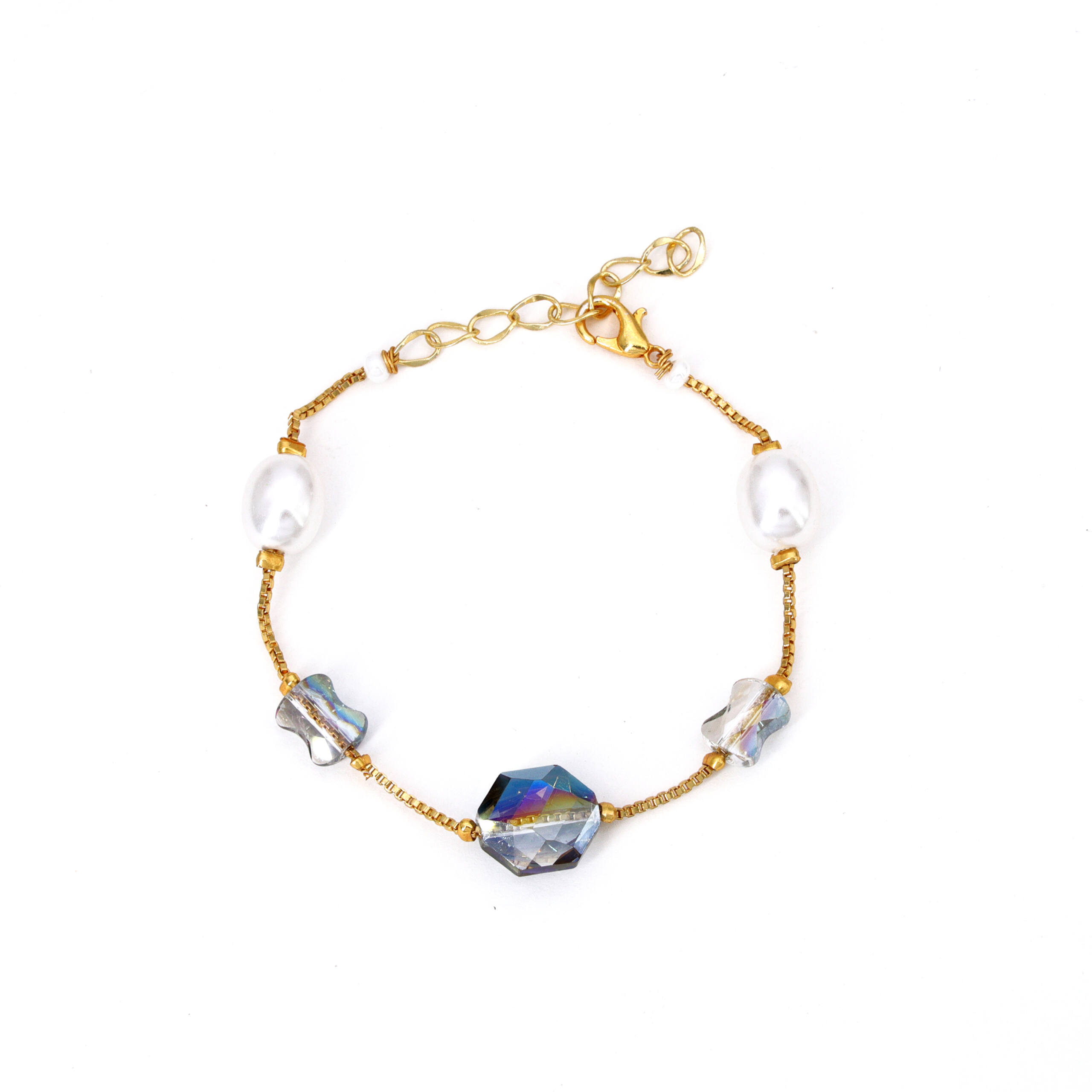 Moti Necklace Set with Bracelet Detail
