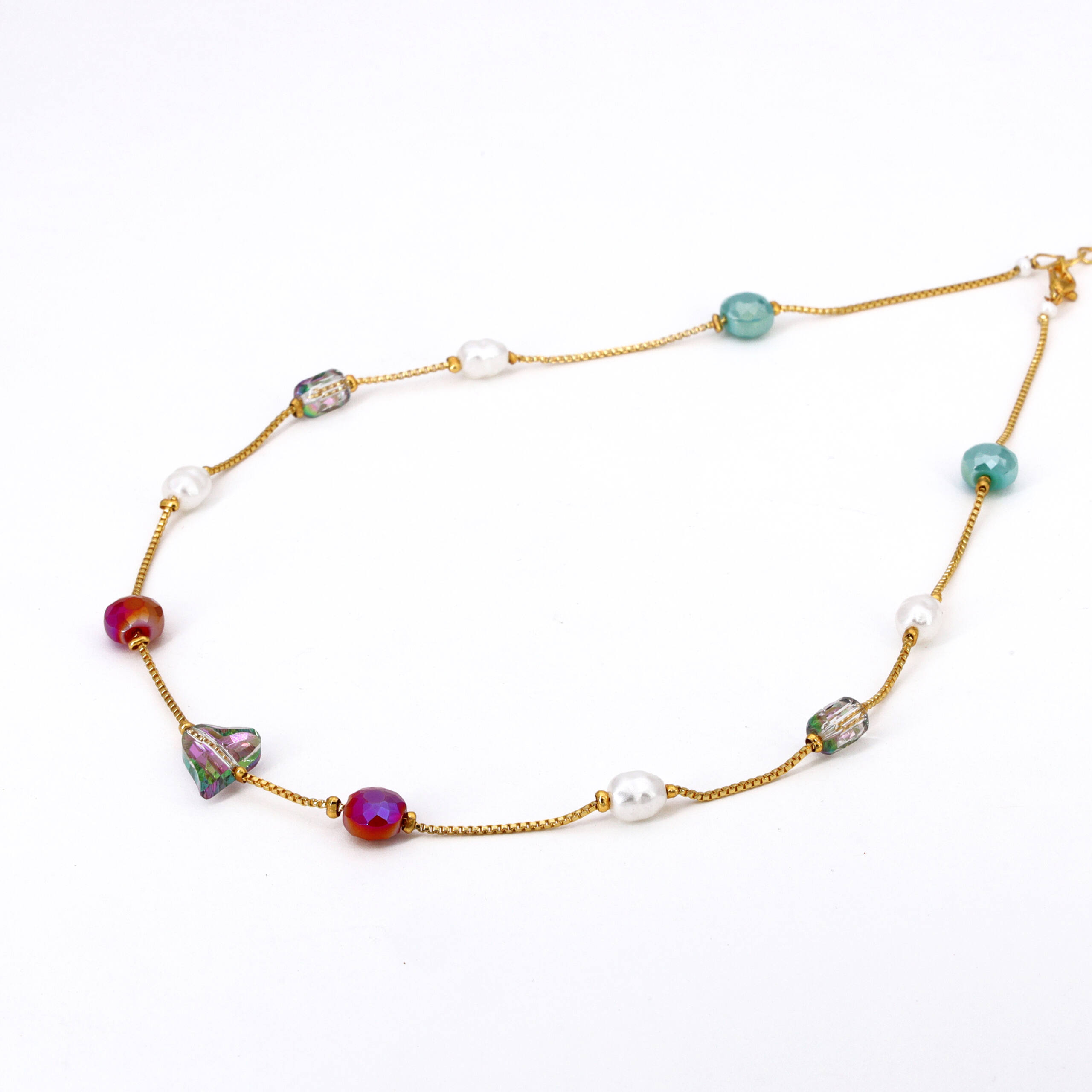 Moti Necklace Set with Matching Bracelet
