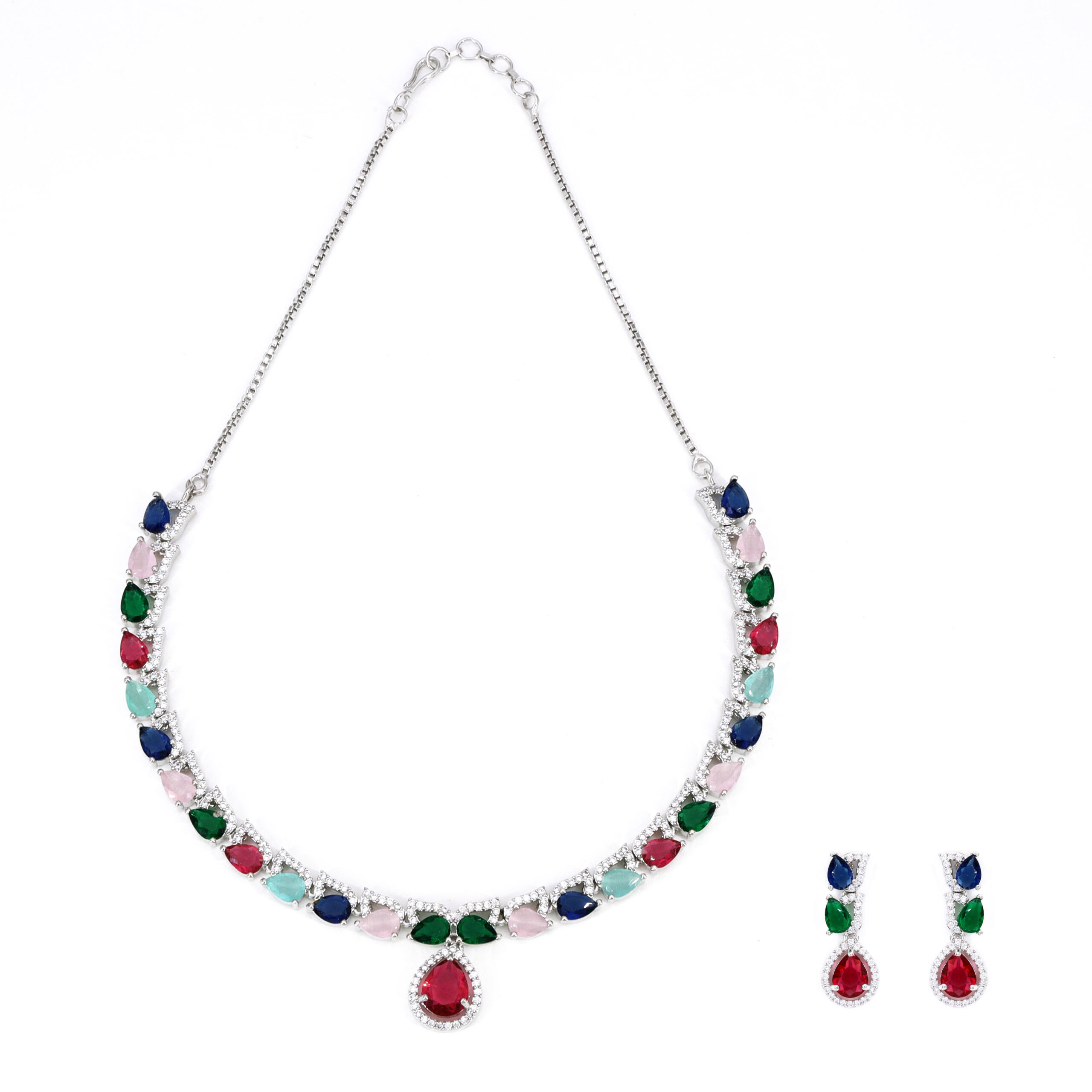 Multicolor Beaded Teardrop Set