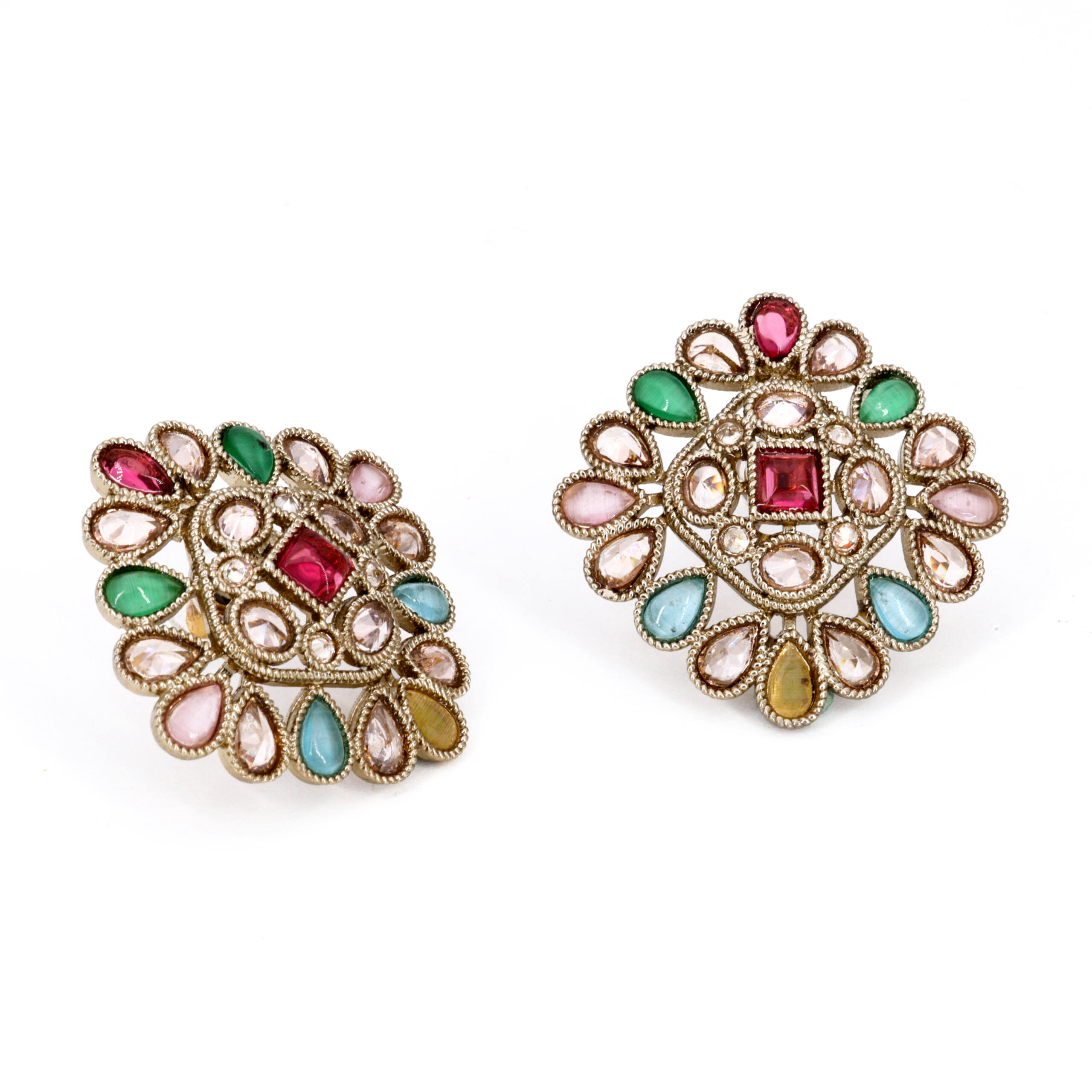 Multicolor Garden Floral Studs