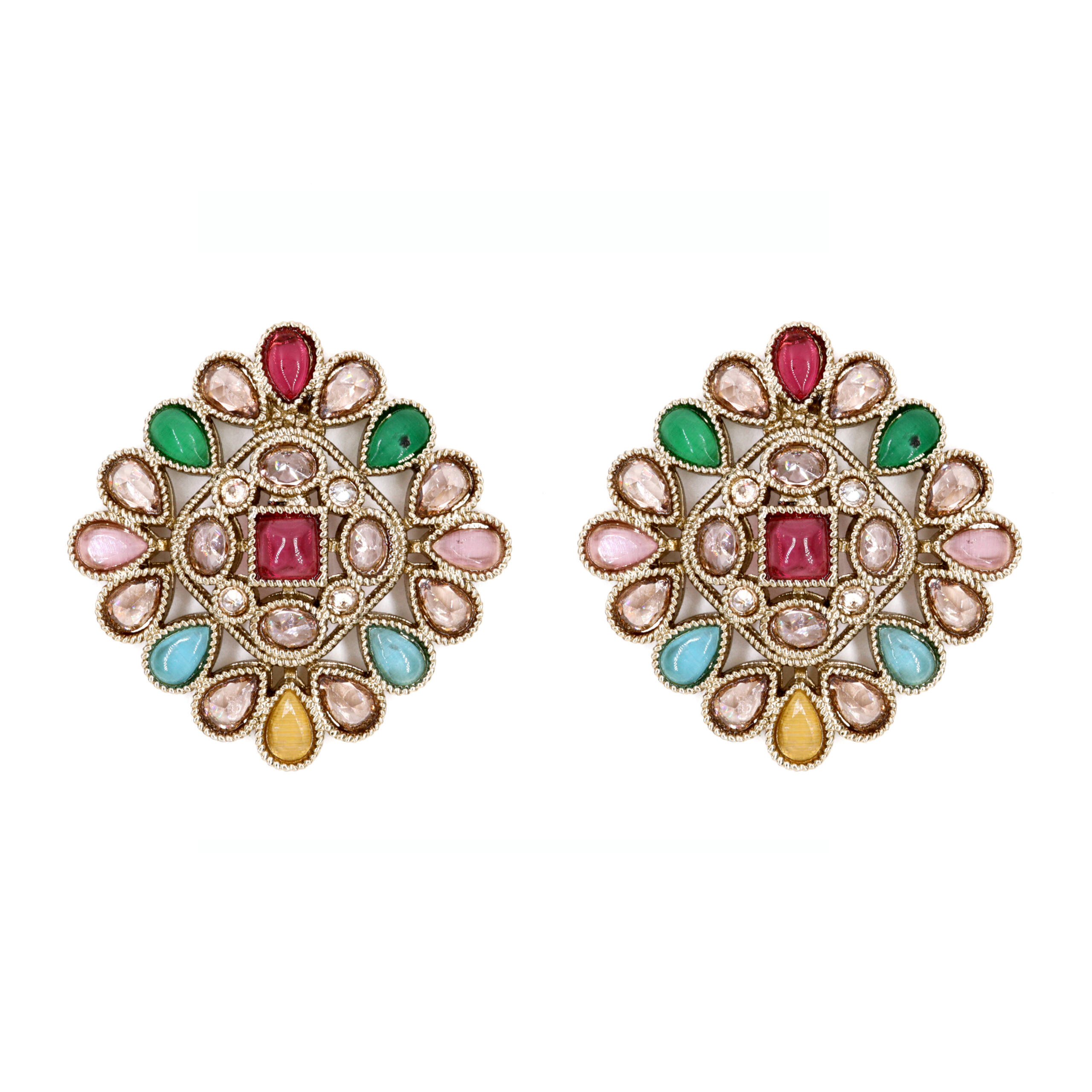 Multicolor Garden Floral Studs