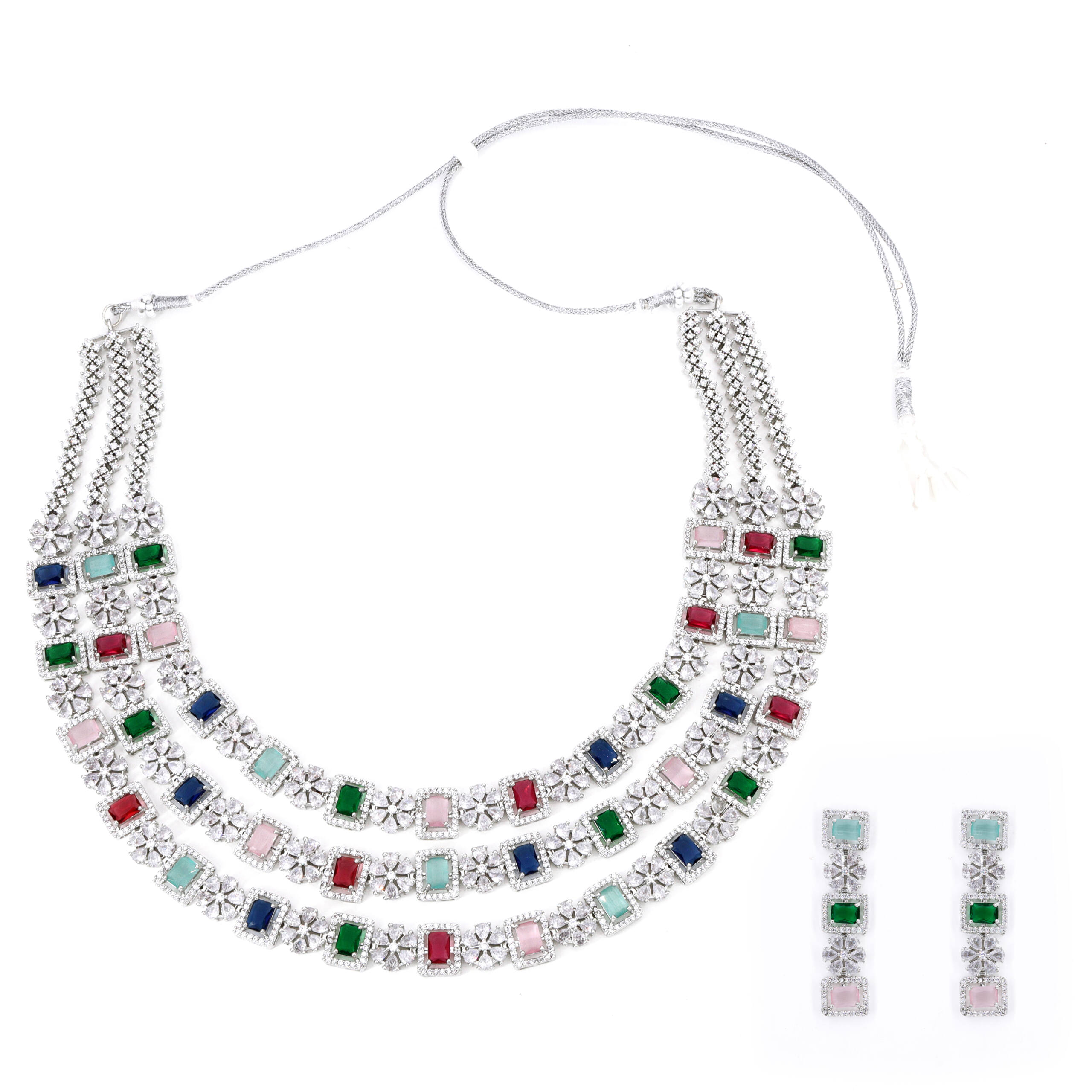Multicolor Garden Layered Necklace Set