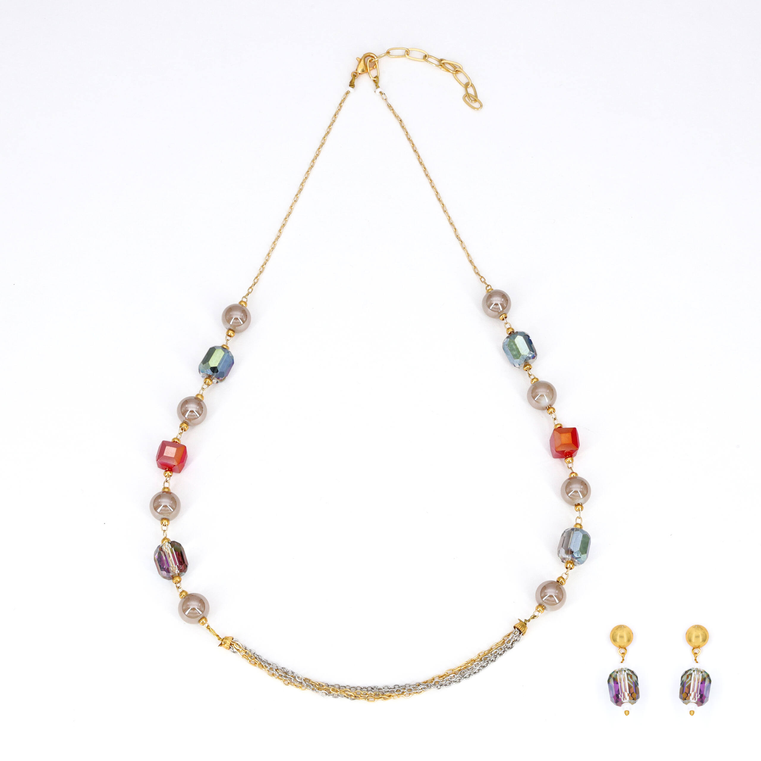 Multicolor Moti Classic Necklace Set
