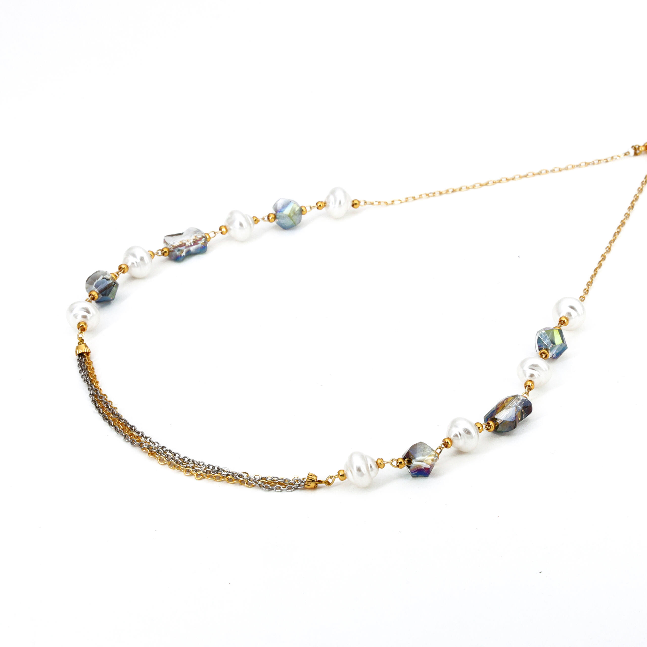 Multicolor Moti Fine Chain Necklace Set