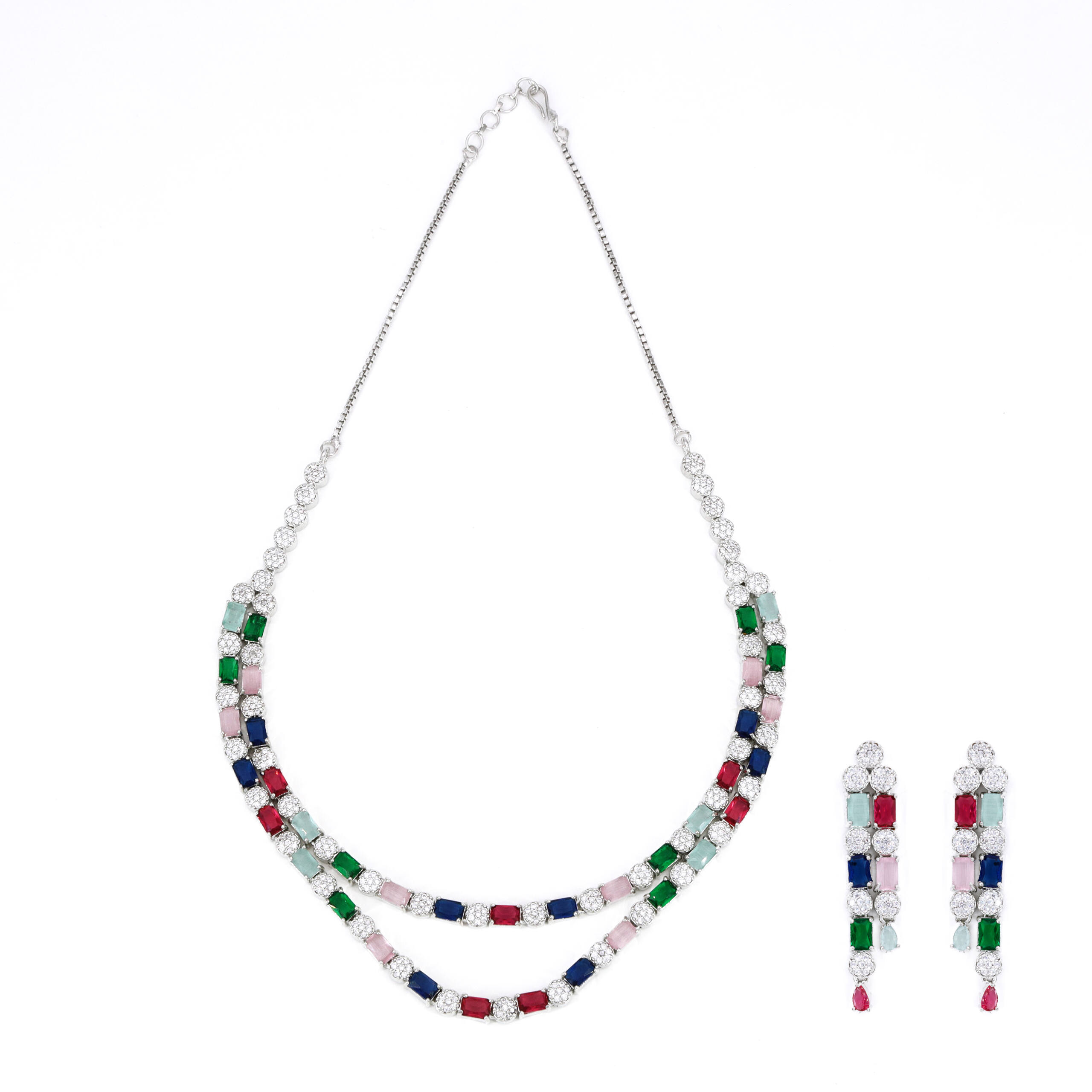 Rainbow Edge Necklace and Earring Set