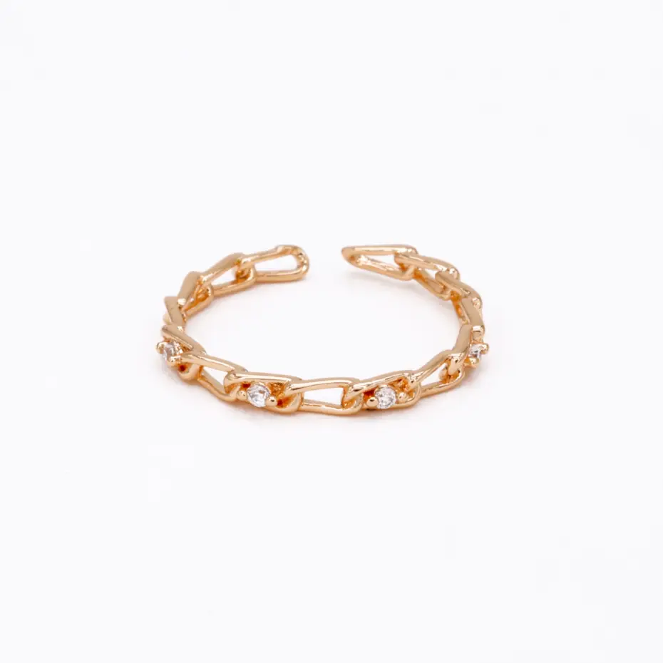 Rose Crystal Open Band Ring
