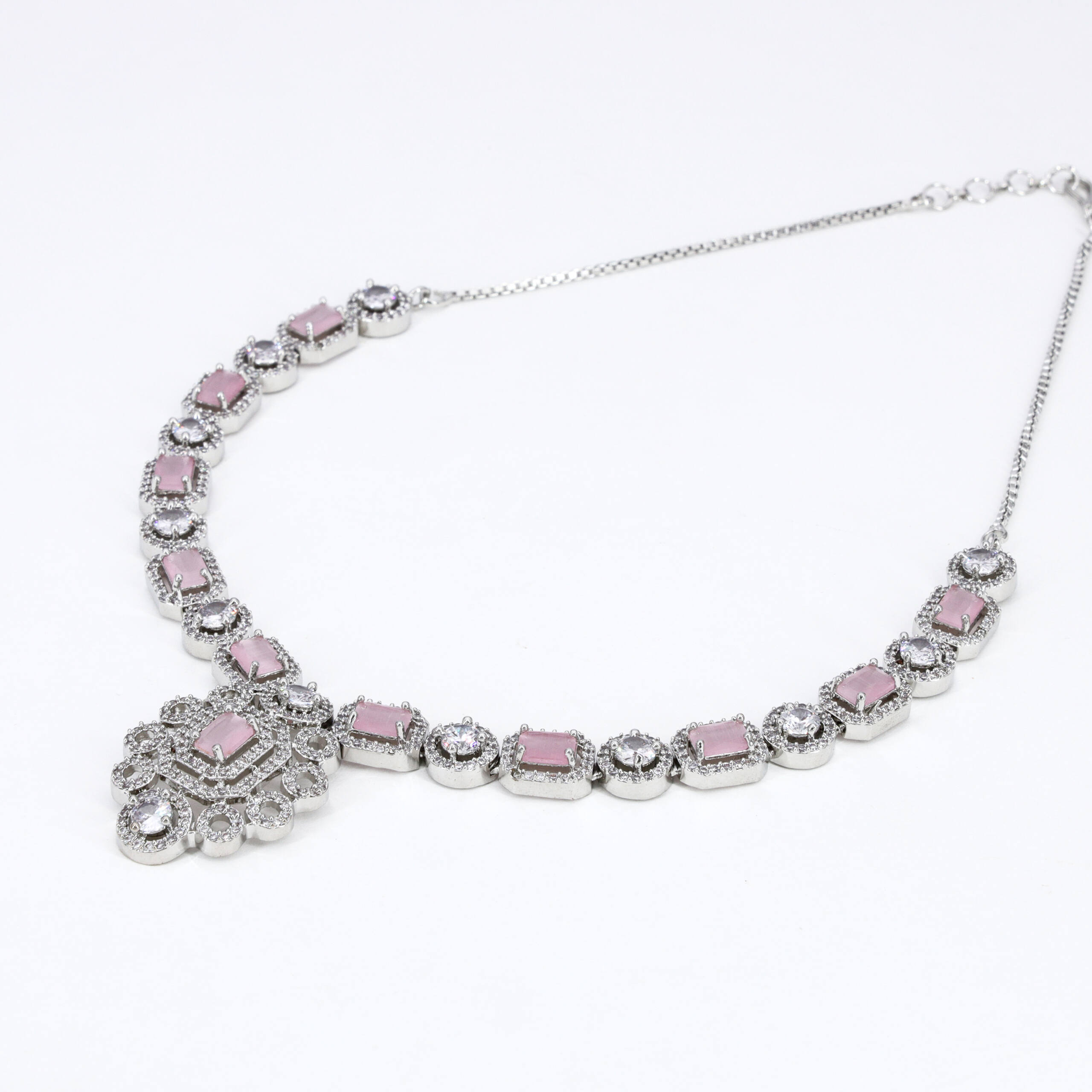 Rose Halo Pendant Necklace Set