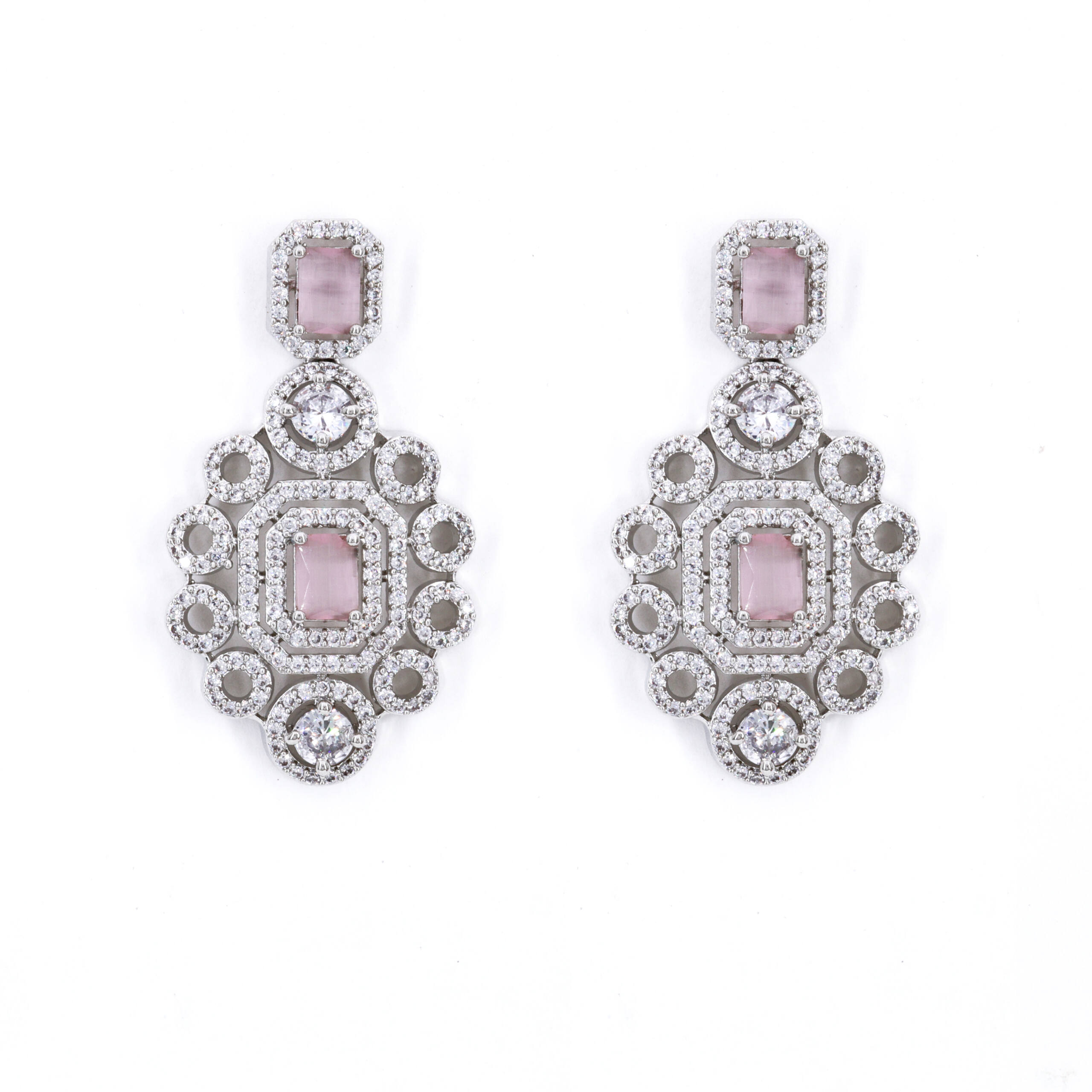 Rose Halo Pendant Necklace Set