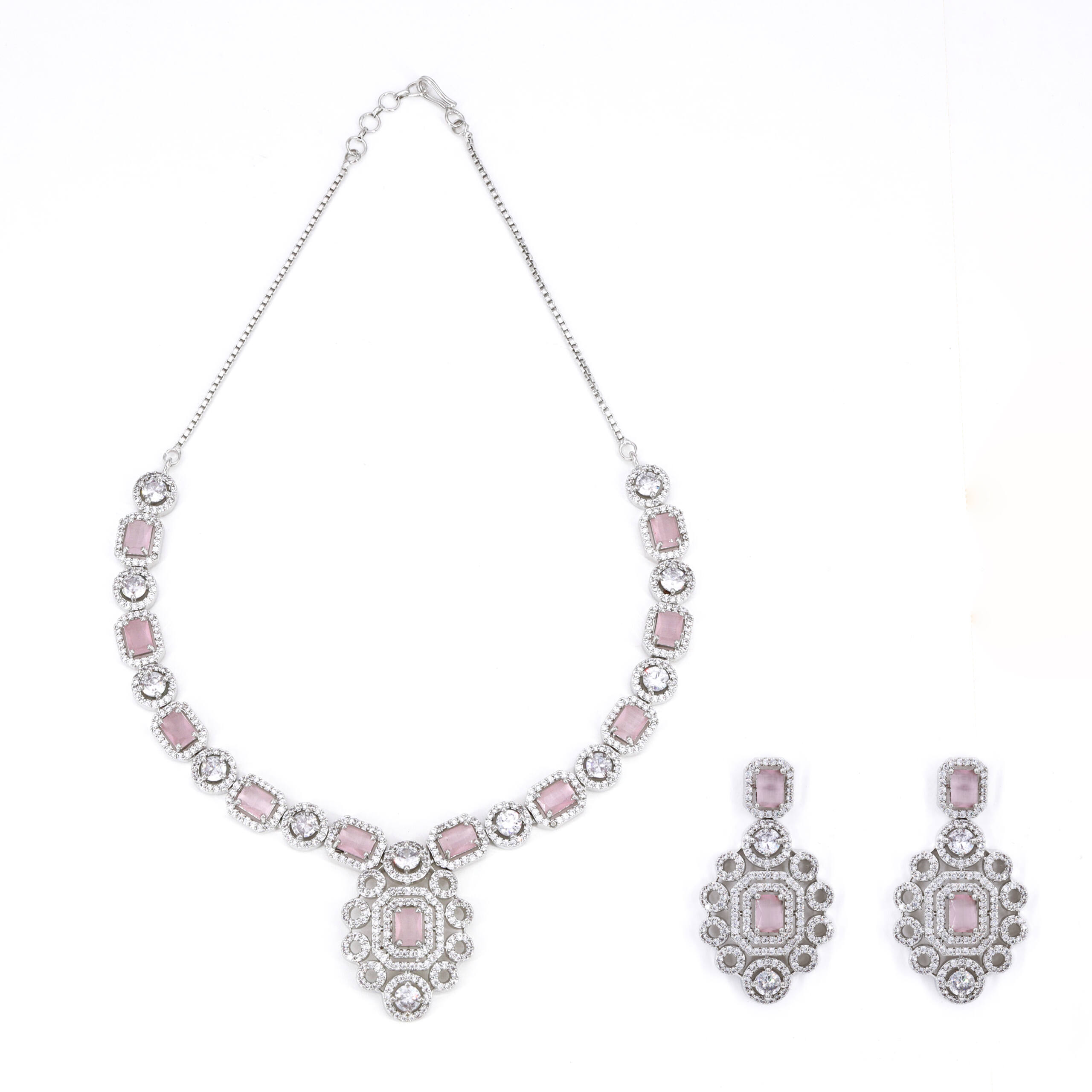 Rose Halo Pendant Necklace Set