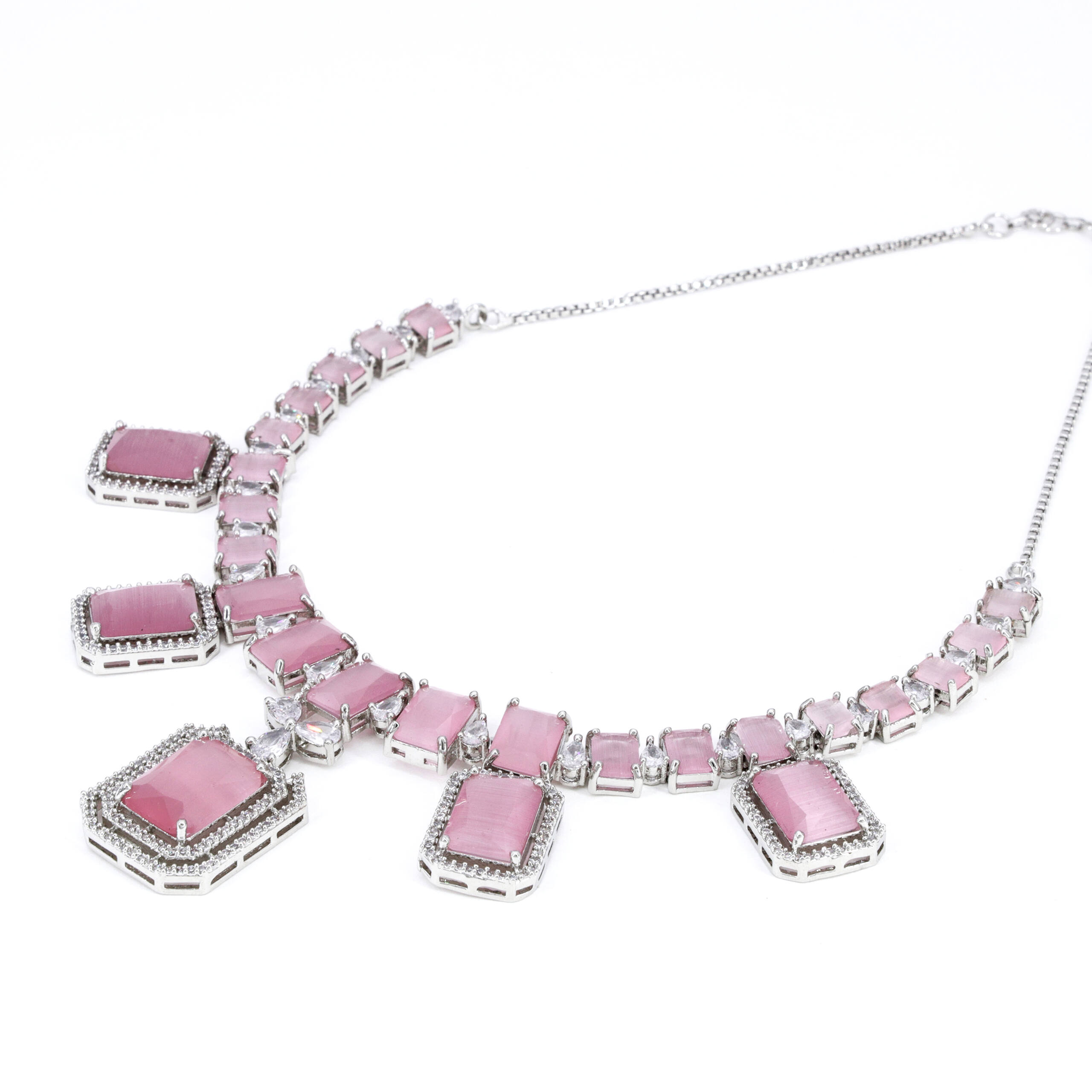 Rose Pink Charm Necklace Set