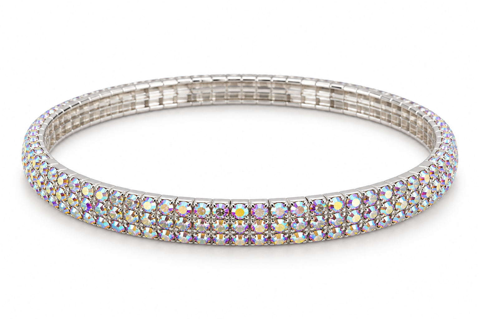 Royal Sparkle Silver Tone Broad Kada