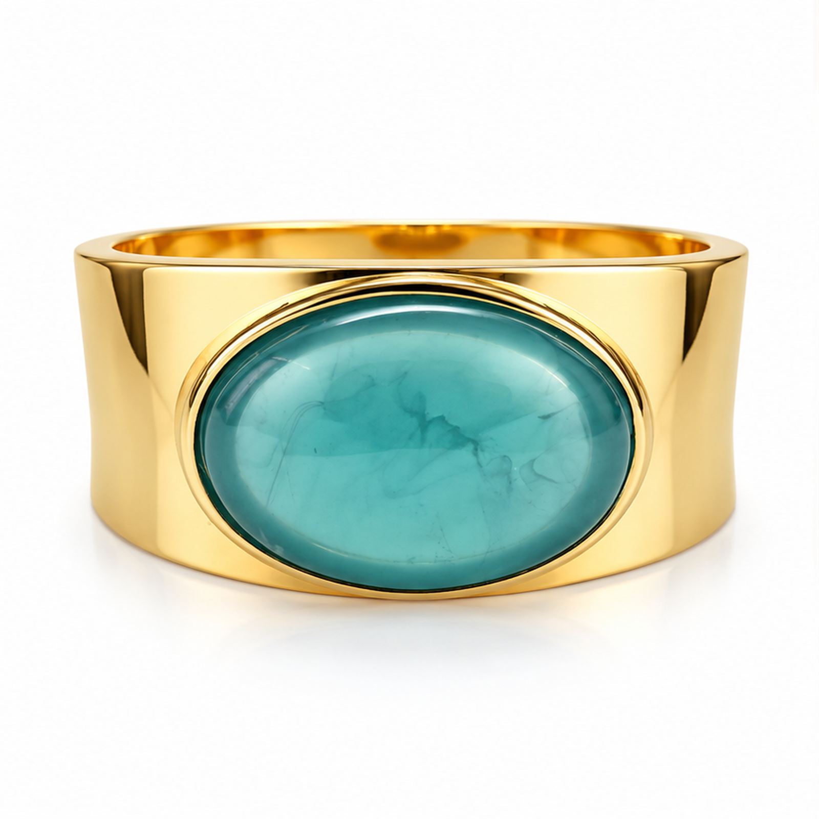 Royal Turquoise Stone Gold Tone Kada