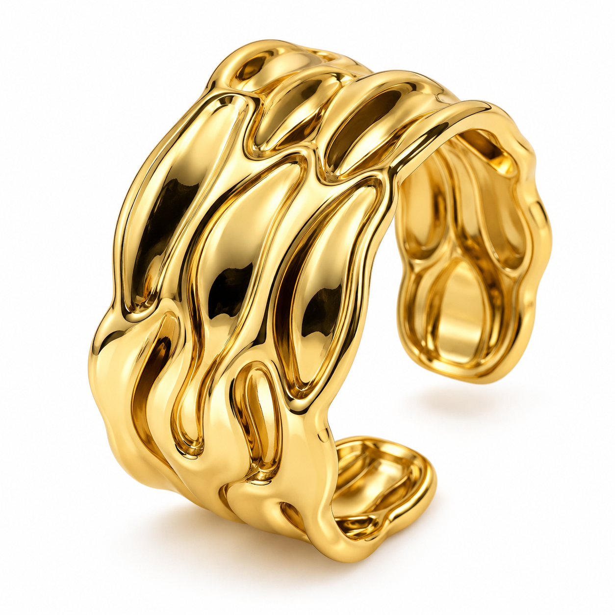 Royal Wave Gold Tone Designer Kada