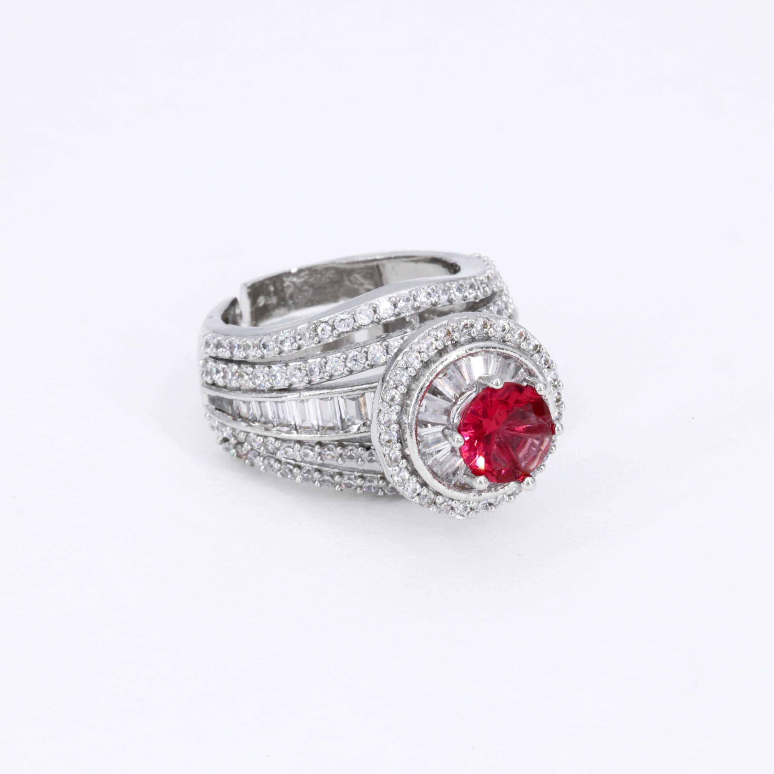 Ruby Accent Sculpted Ring