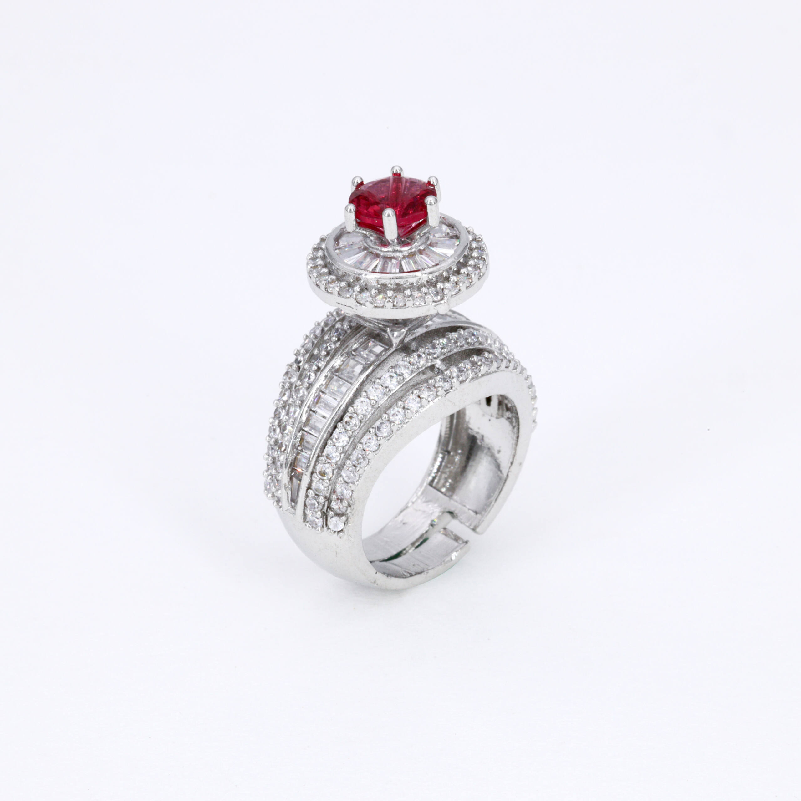Ruby Accent Sculpted Ring