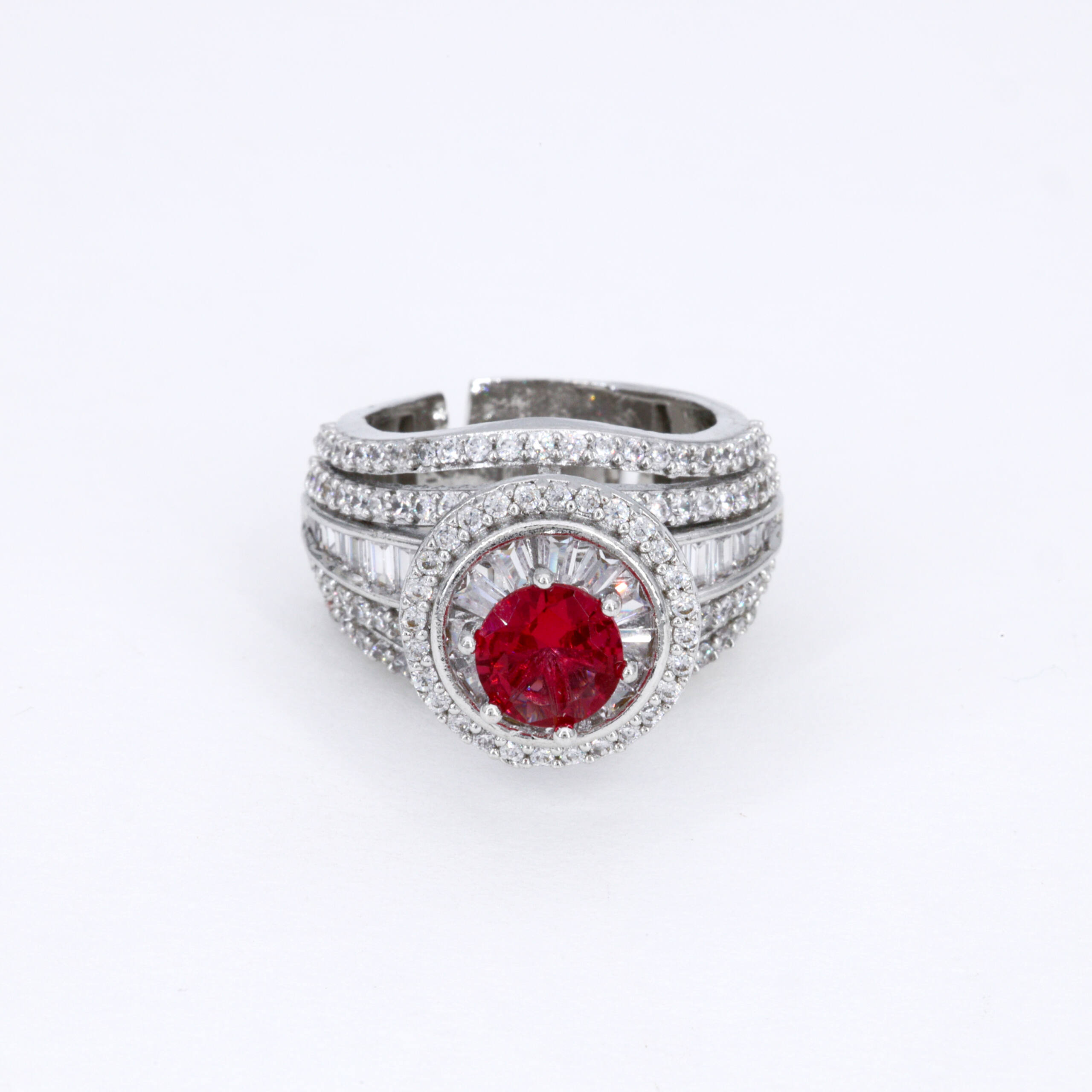 Ruby Accent Sculpted Ring