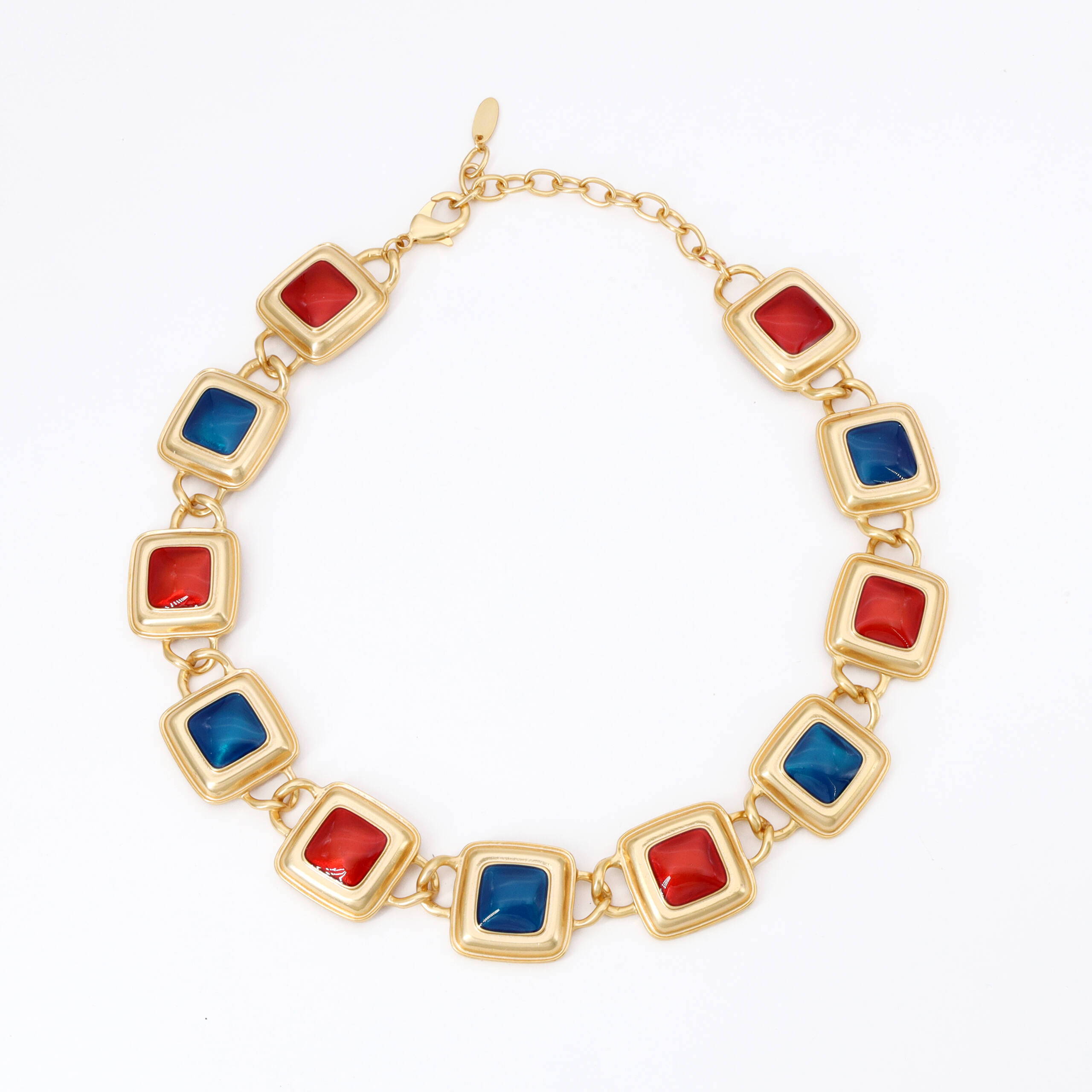 Ruby Azure Geometric Necklace