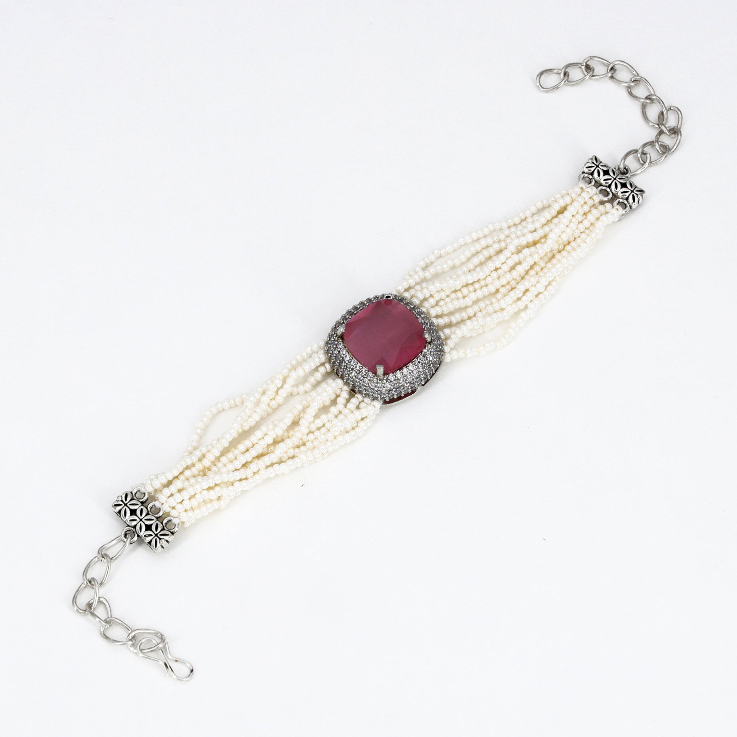 Ruby Center Multi-Chain Bracelet