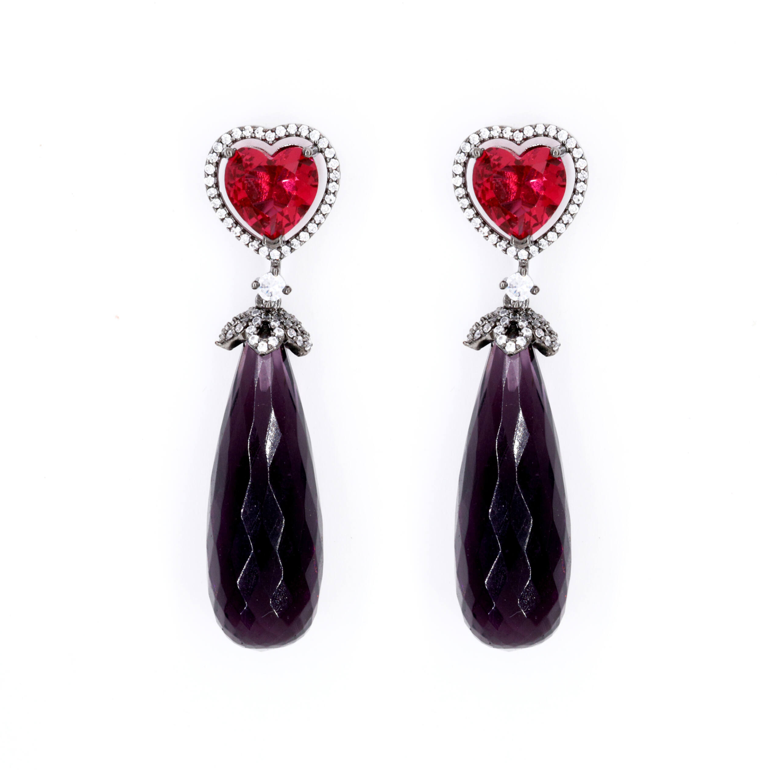 Ruby Noir Teardrop Earrings