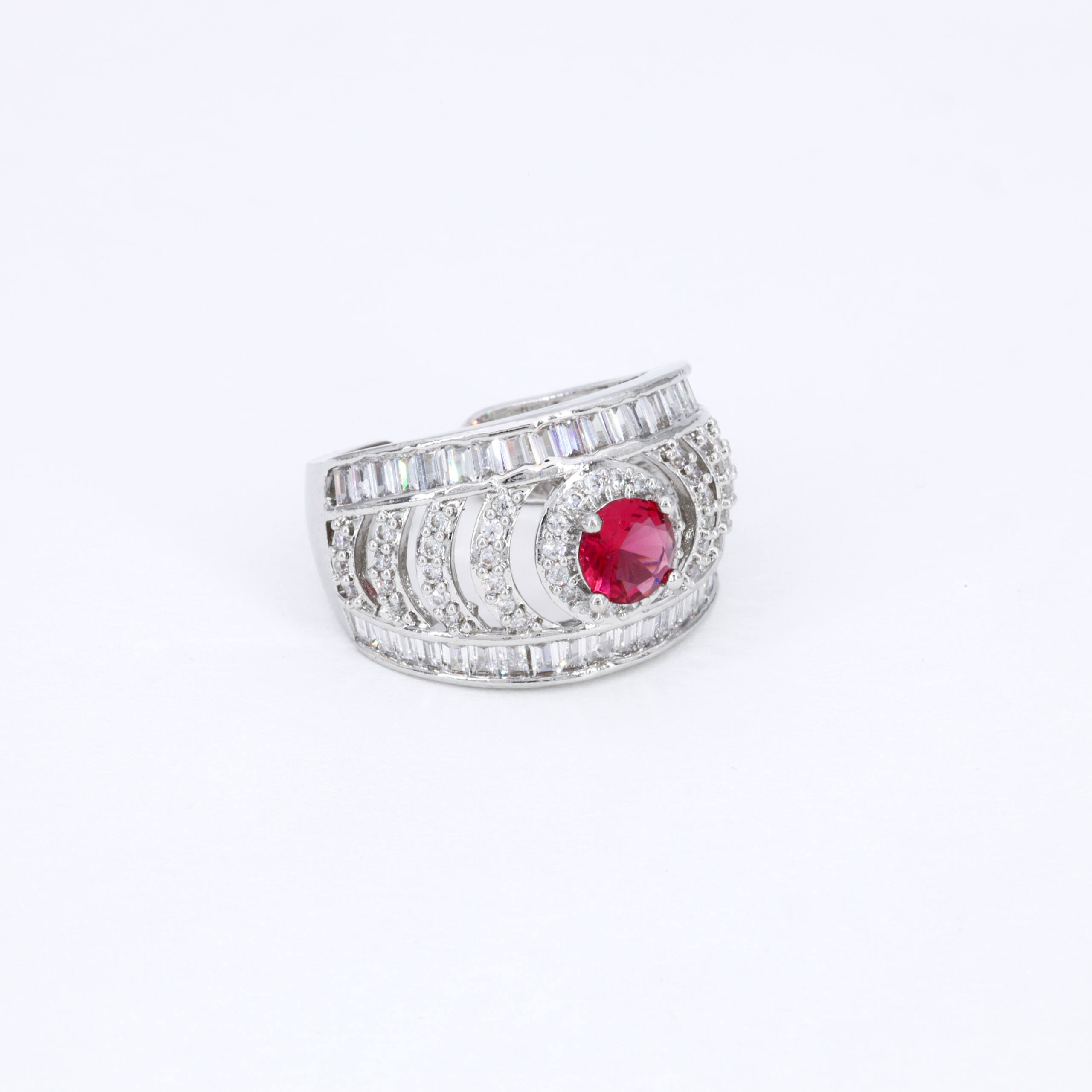 Ruby Red Lattice Ring